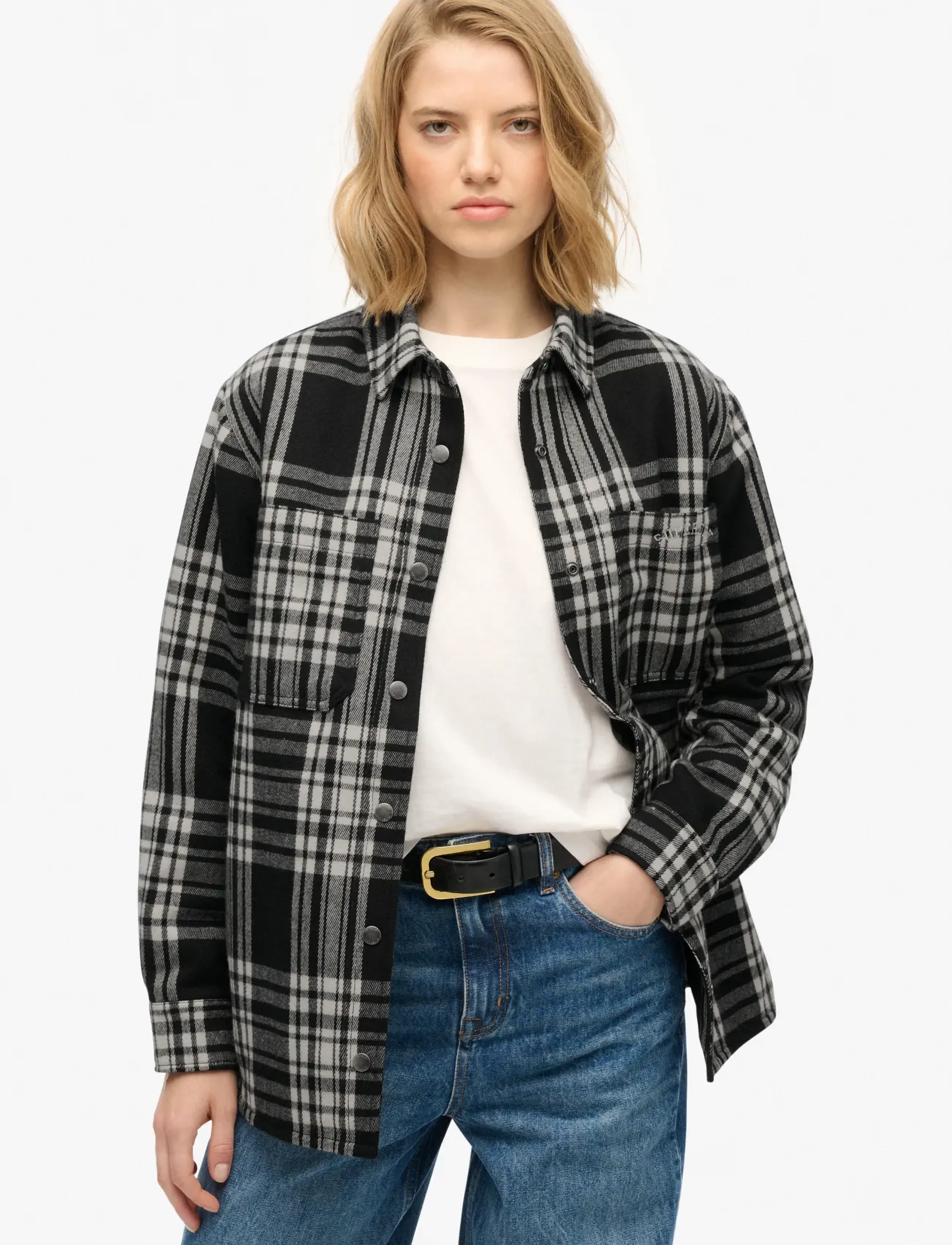 Superdry - CHECK LINED SHIRT - autumn clothing - black check - 0