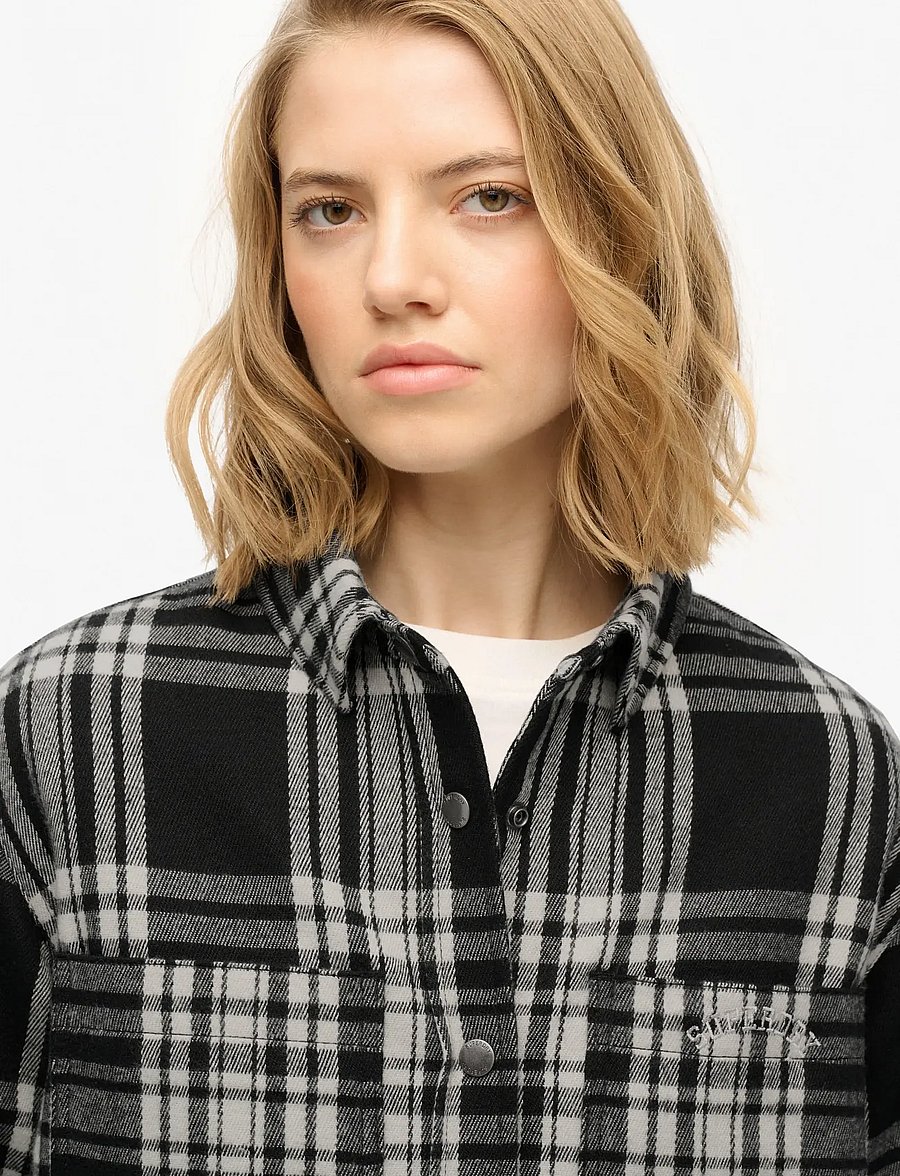 Superdry - CHECK LINED SHIRT - overshirts - black check - 3
