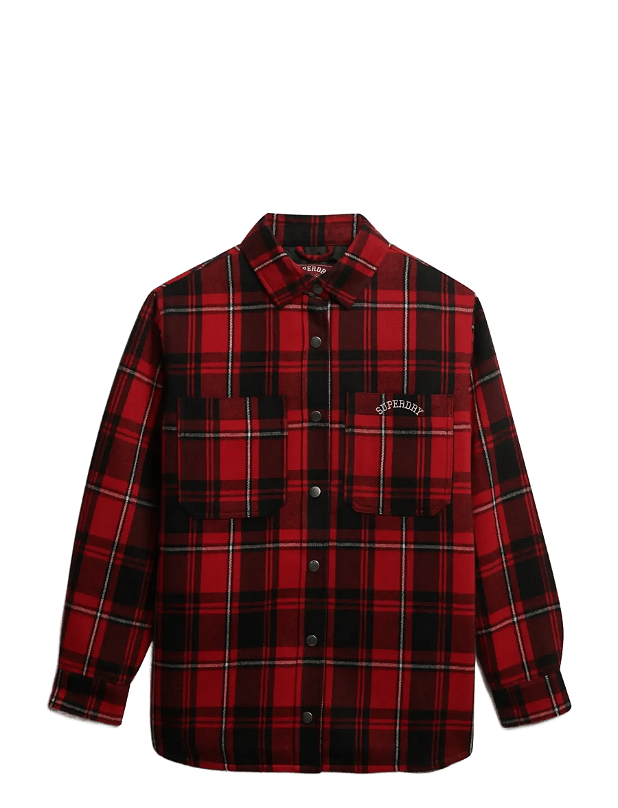 Superdry - CHECK LINED SHIRT - overshirts - red check - 1