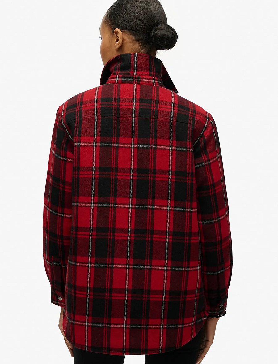Superdry - CHECK LINED SHIRT - overshirts - red check - 2