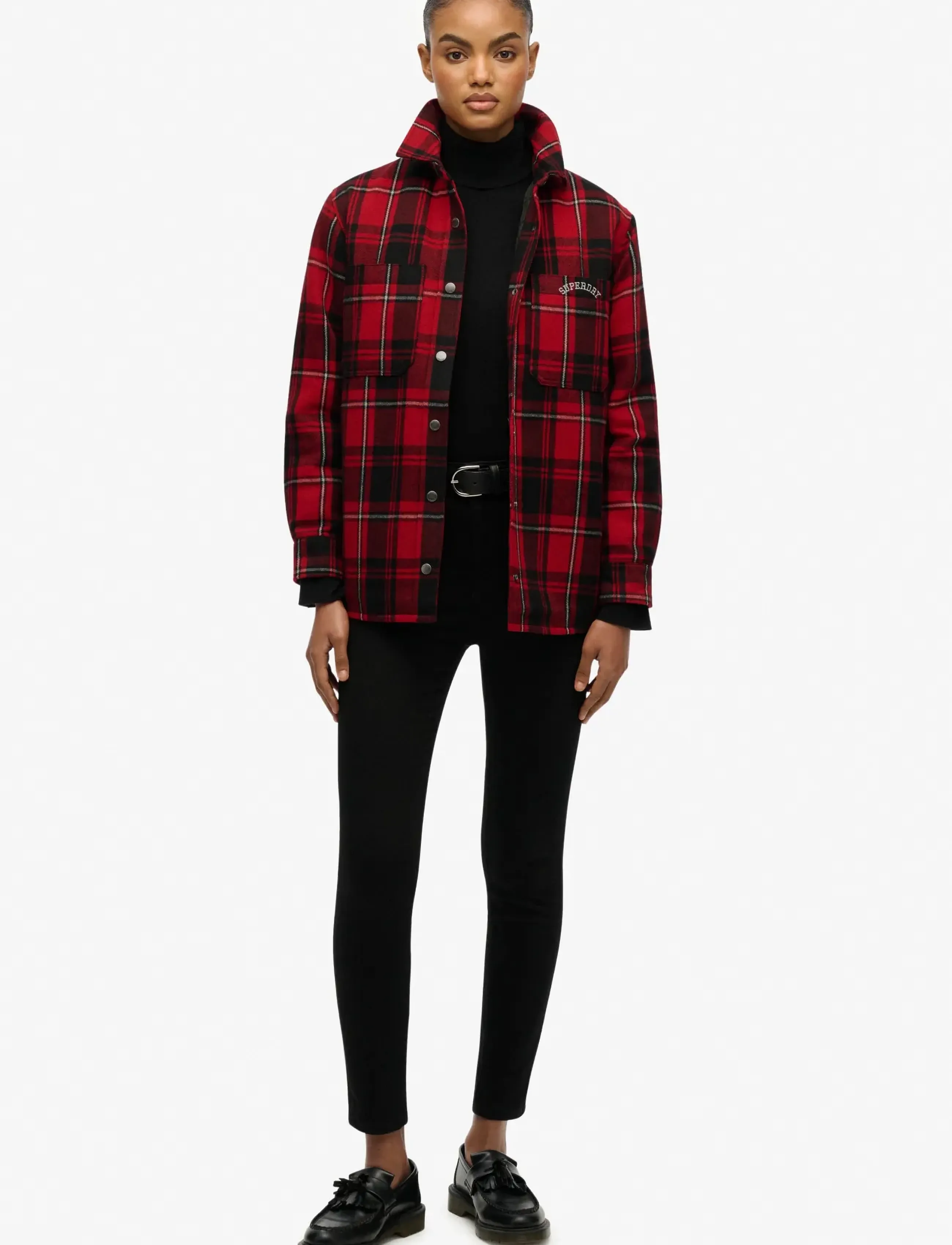 Superdry - CHECK LINED SHIRT - overshirts - red check - 5