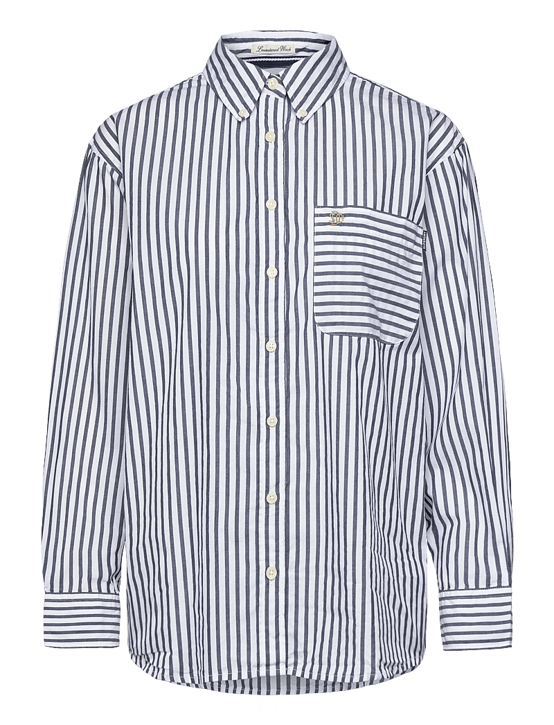 Superdry - POPLIN RELAXED L/S SHIRT - long-sleeved shirts - navy/white - 1