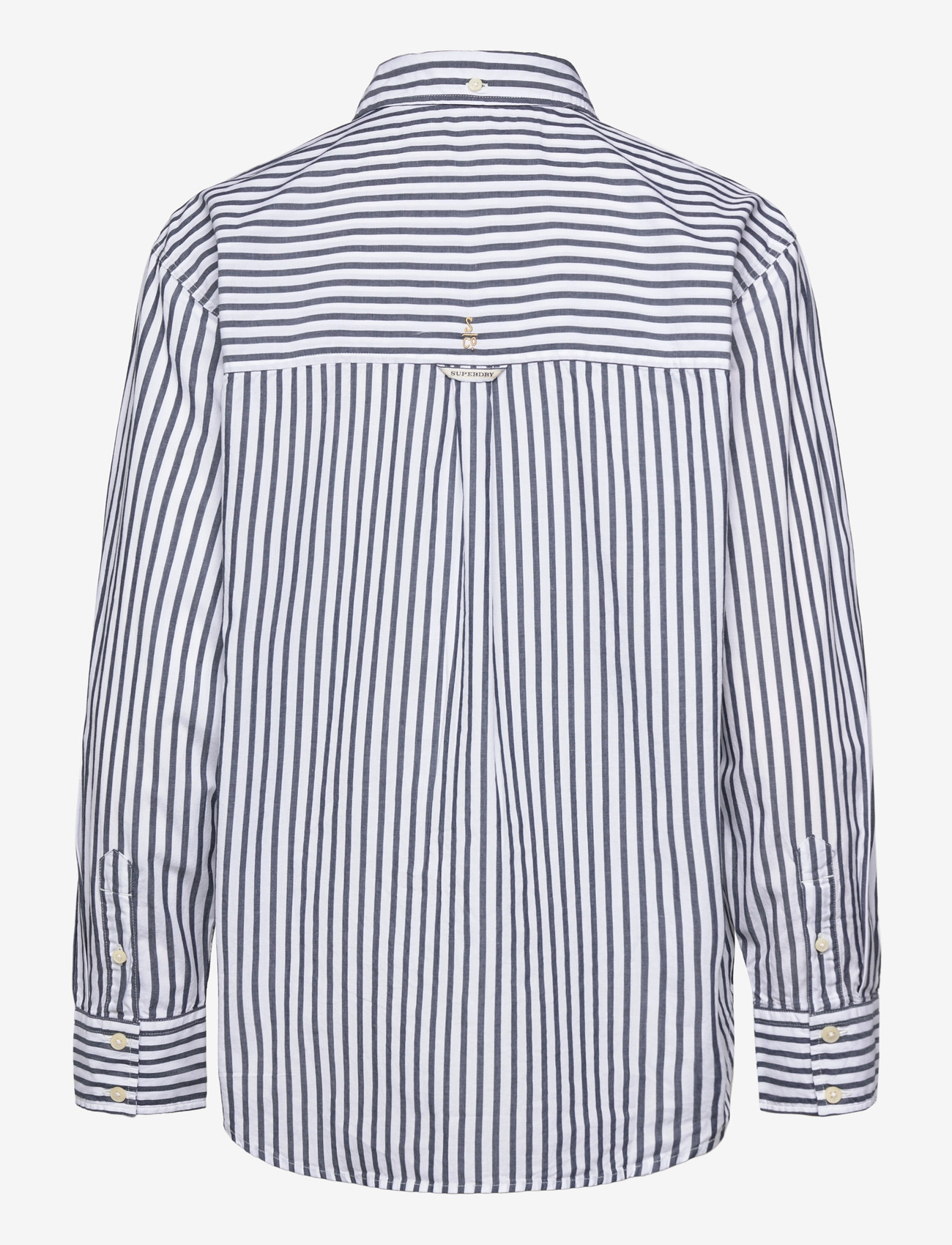 Superdry - POPLIN RELAXED L/S SHIRT - långärmade skjortor - navy/white - 2