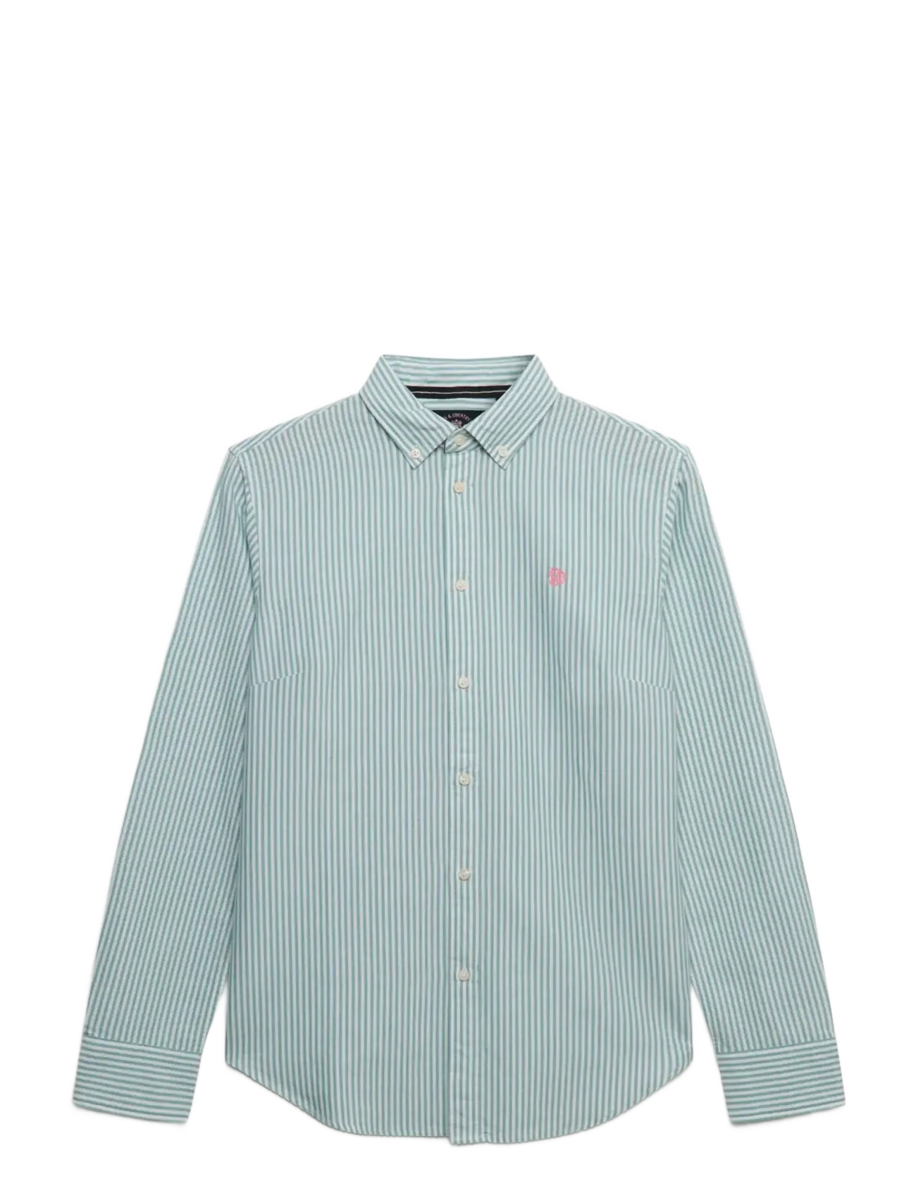 Superdry SLIM OXFORD BD L,S SHIRT - Skjortor - PEPPERMINT CHALK STRIPE OXFORD / green