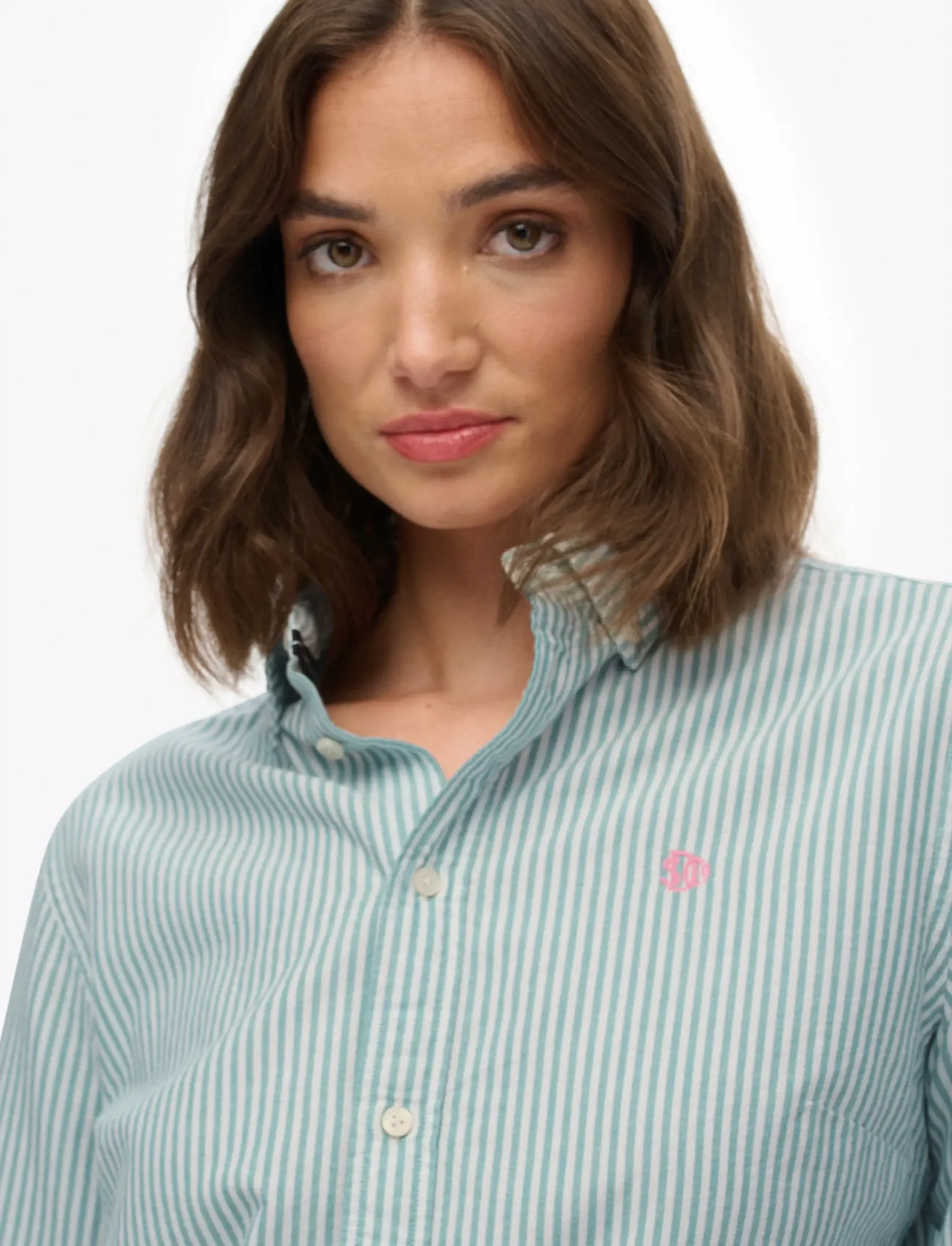 Superdry - SLIM OXFORD BD L,S SHIRT - langærmede skjorter - peppermint chalk stripe oxford - 3