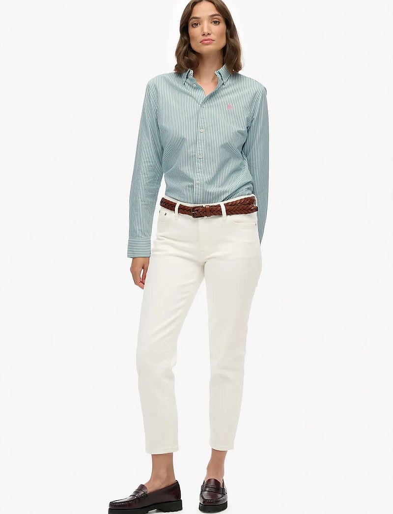 Superdry - SLIM OXFORD BD L,S SHIRT - langærmede skjorter - peppermint chalk stripe oxford - 4