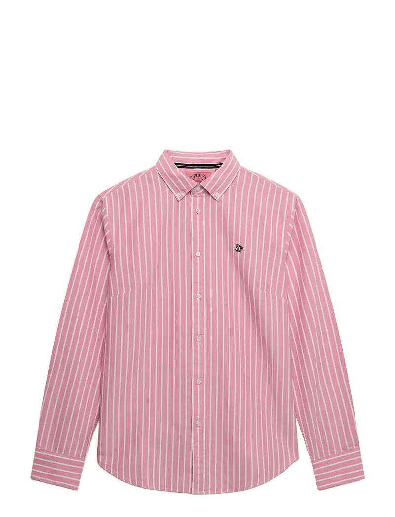 Superdry - SLIM OXFORD BD L,S SHIRT - langærmede skjorter - broker pink stripe - 1