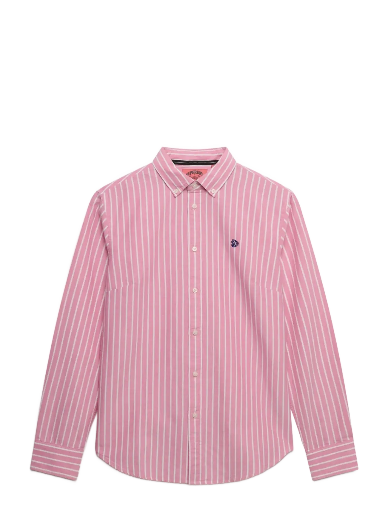 Superdry SLIM OXFORD BD L,S SHIRT - Tøj - BROKER PINK STRIPE / pink/rose