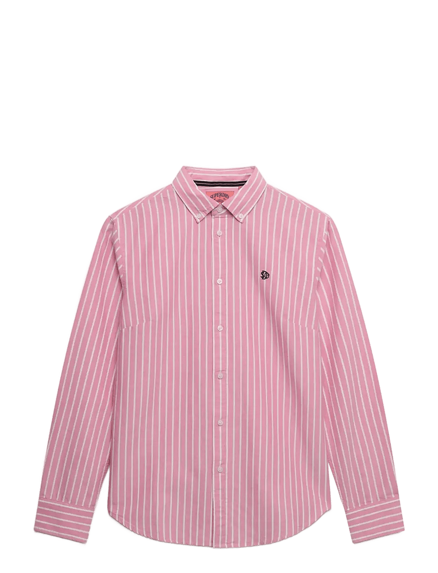 Superdry - SLIM OXFORD BD L,S SHIRT - langærmede skjorter - broker pink stripe - 1