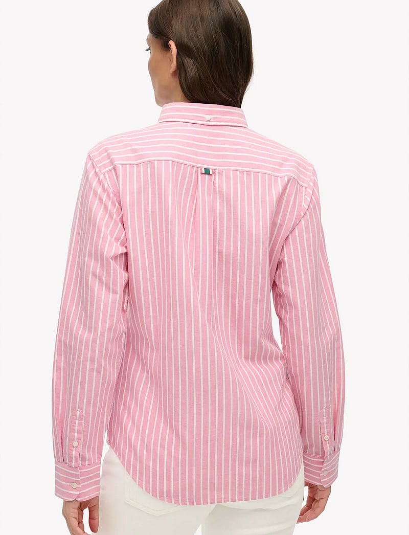 Superdry - SLIM OXFORD BD L,S SHIRT - langærmede skjorter - broker pink stripe - 5