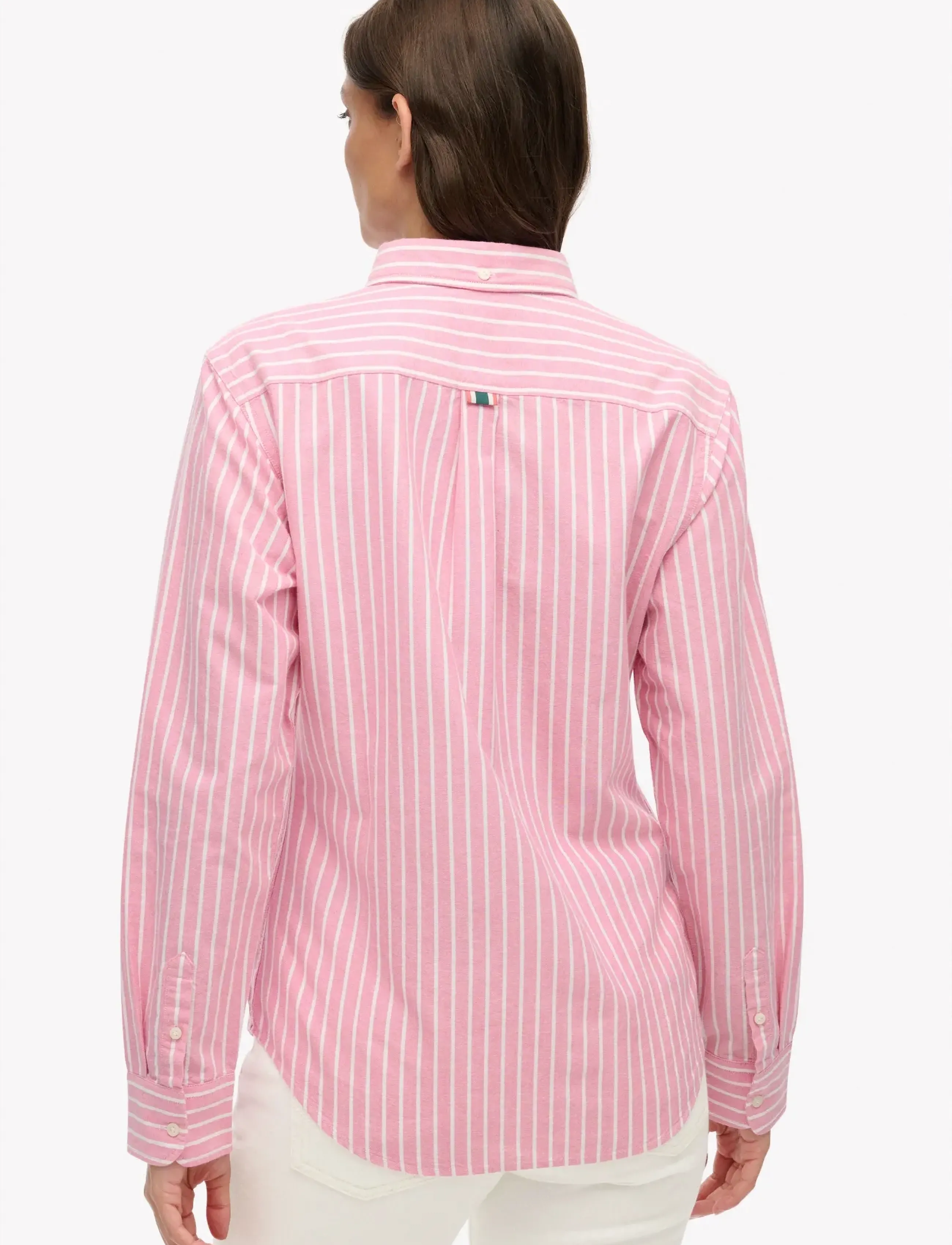 Superdry - SLIM OXFORD BD L,S SHIRT - langærmede skjorter - broker pink stripe - 5