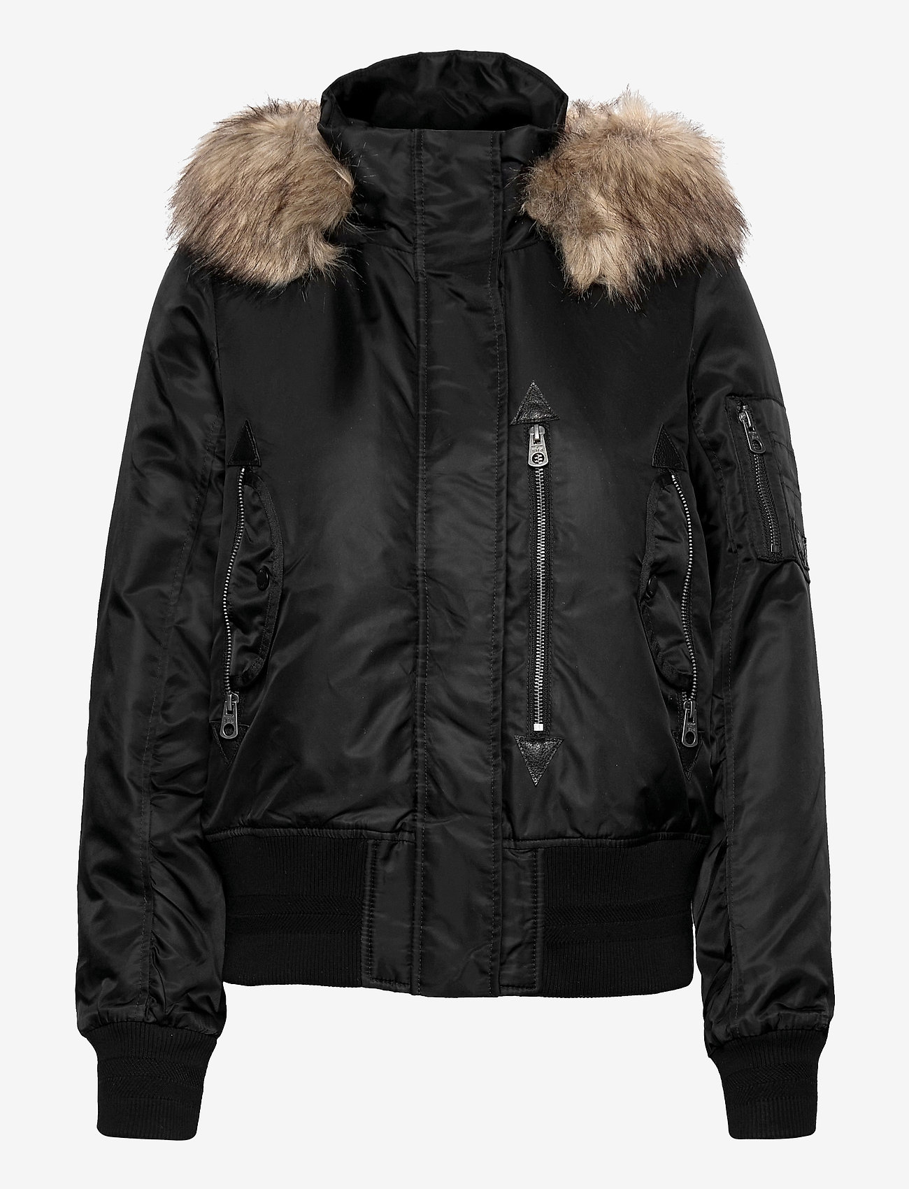 Superdry - NYLON HOODED FLIGHT BOMBER - black - 0