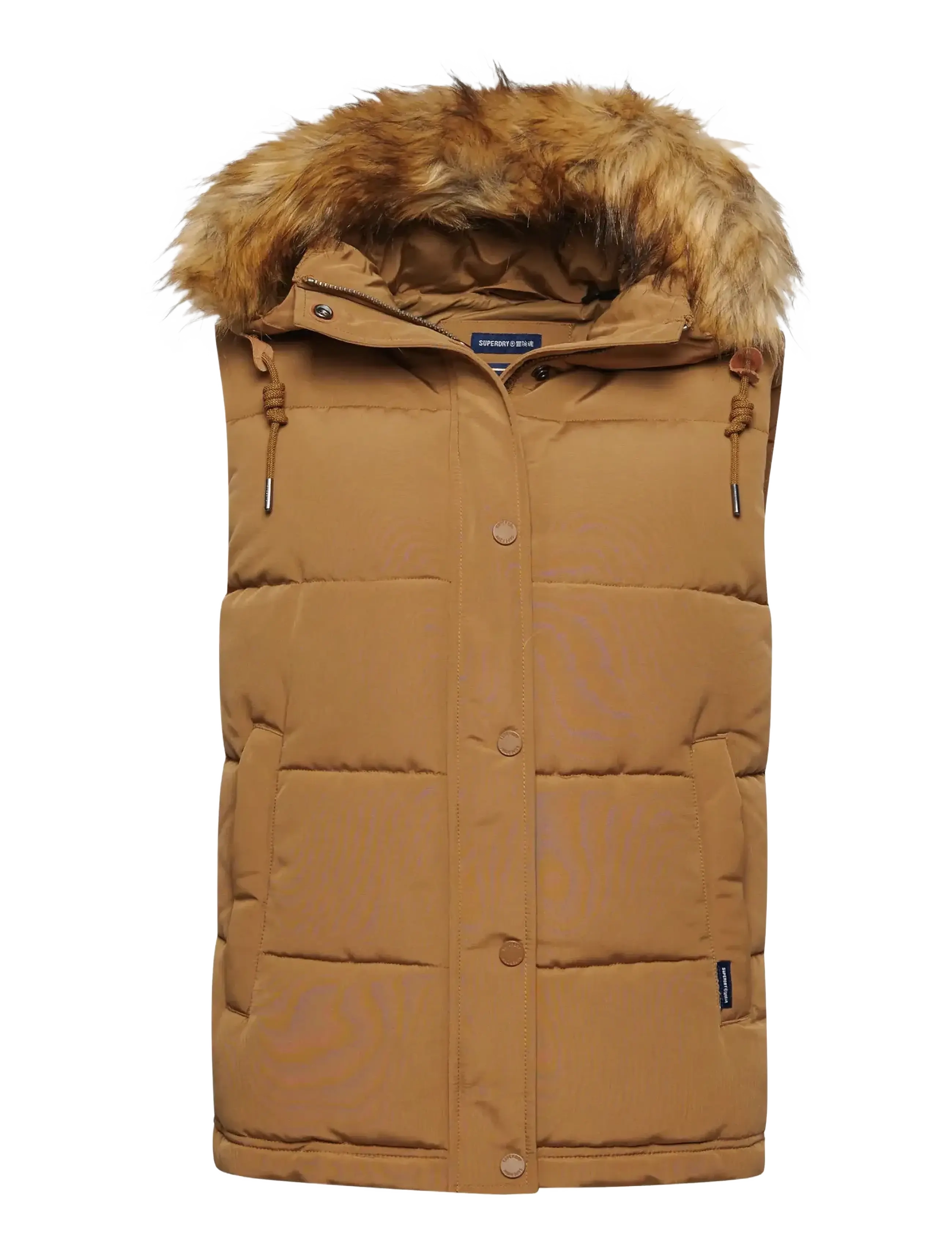 Superdry VINTAGE EVEREST FAUX FUR GILET - Jakker & Kåper - SANDSTONE / brown