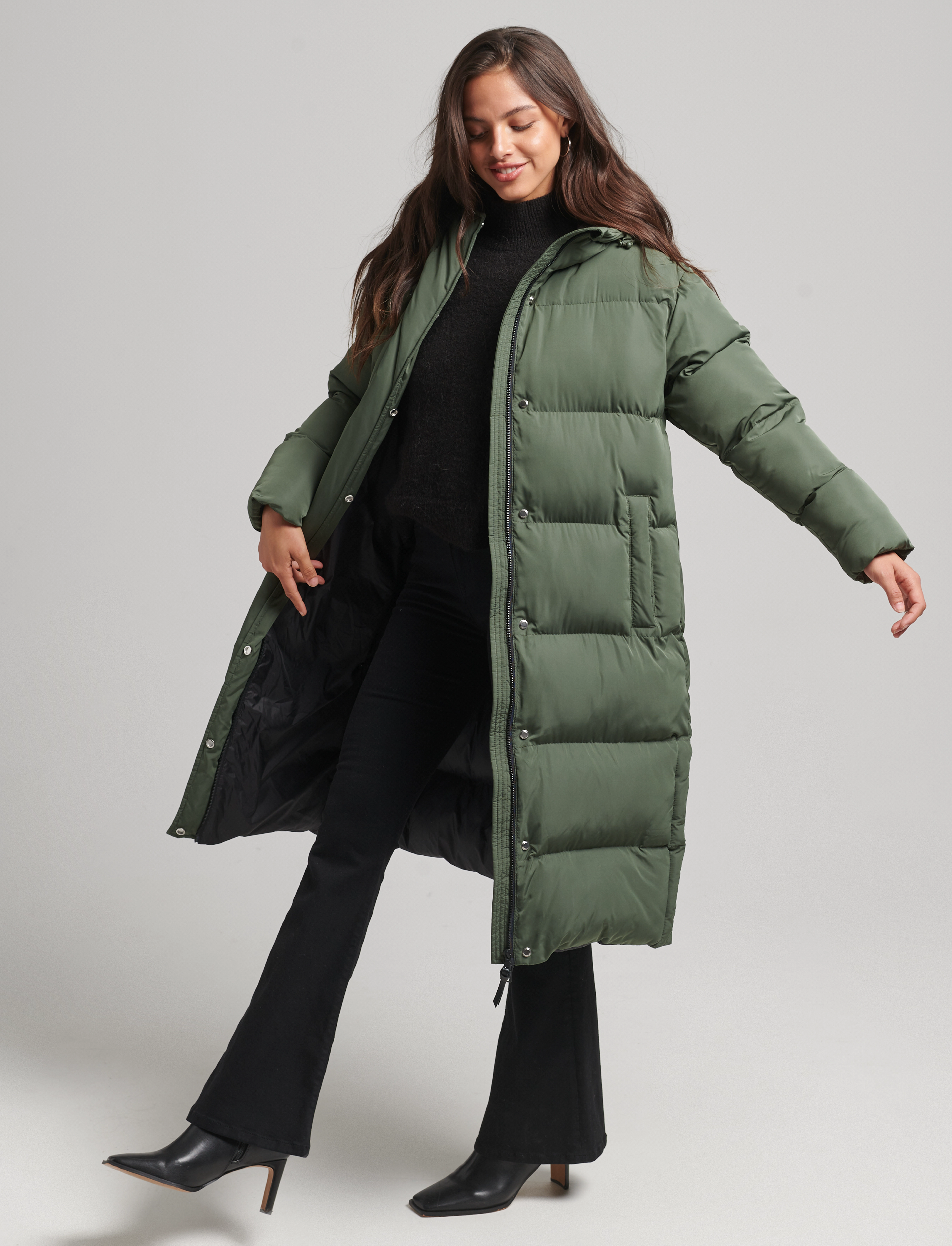 Superdry - STUDIOS LONGLINE DUVET COAT - thyme - 2