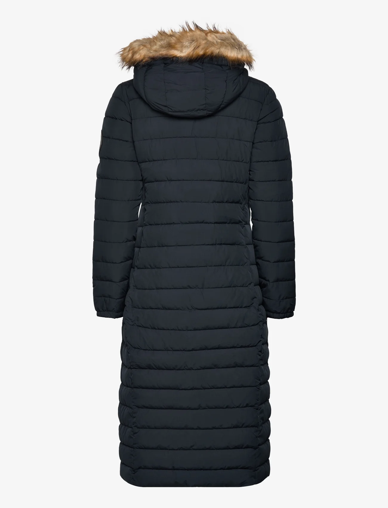 Superdry - FUJI HOODED LONGLINE PUFFER - Žieminės striukės - nordic chrome navy - 1