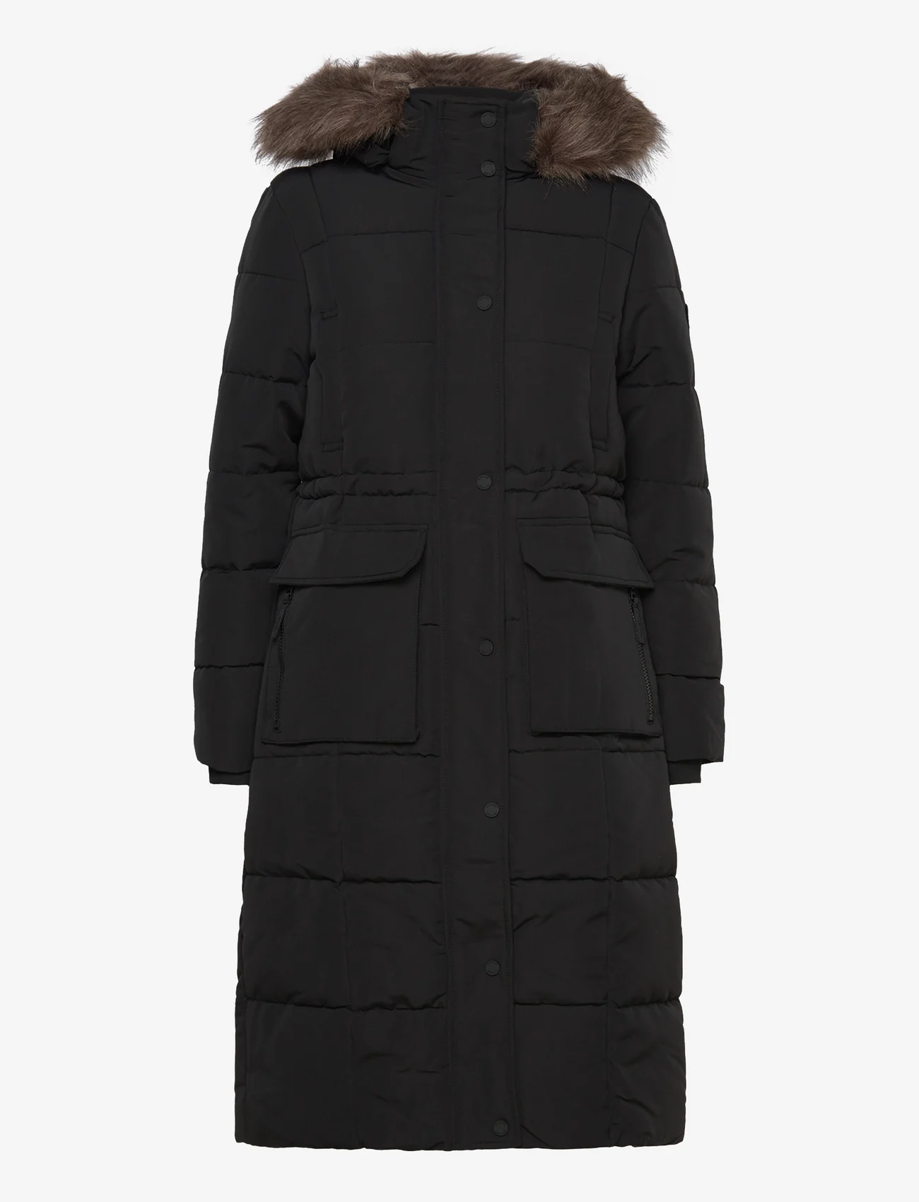 Superdry - EVEREST LONGLINE PUFFER COAT - winter coats - jet black - 0