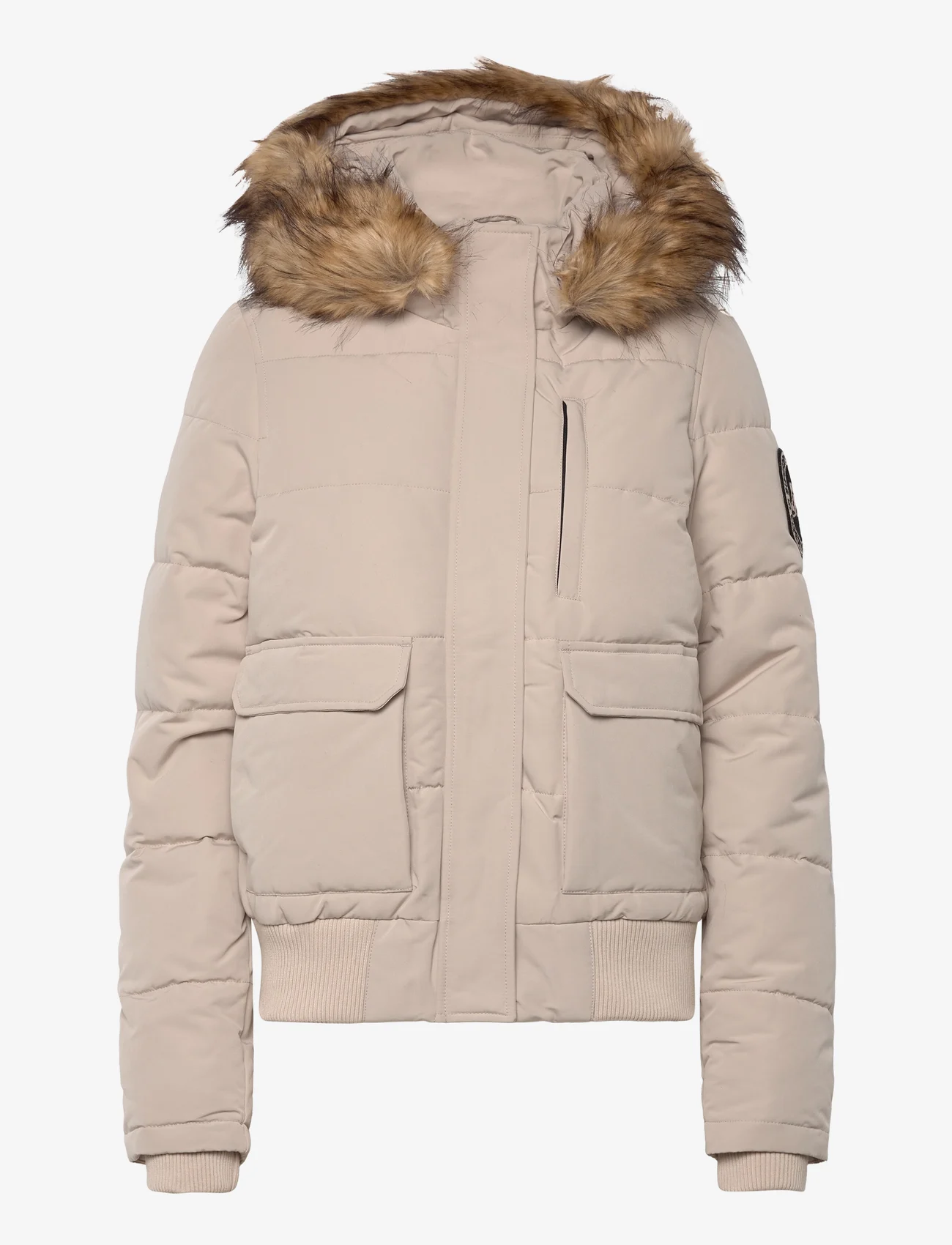 Superdry - EVEREST HOODED PUFFER BOMBER - kevättakit - chateau grey - 0
