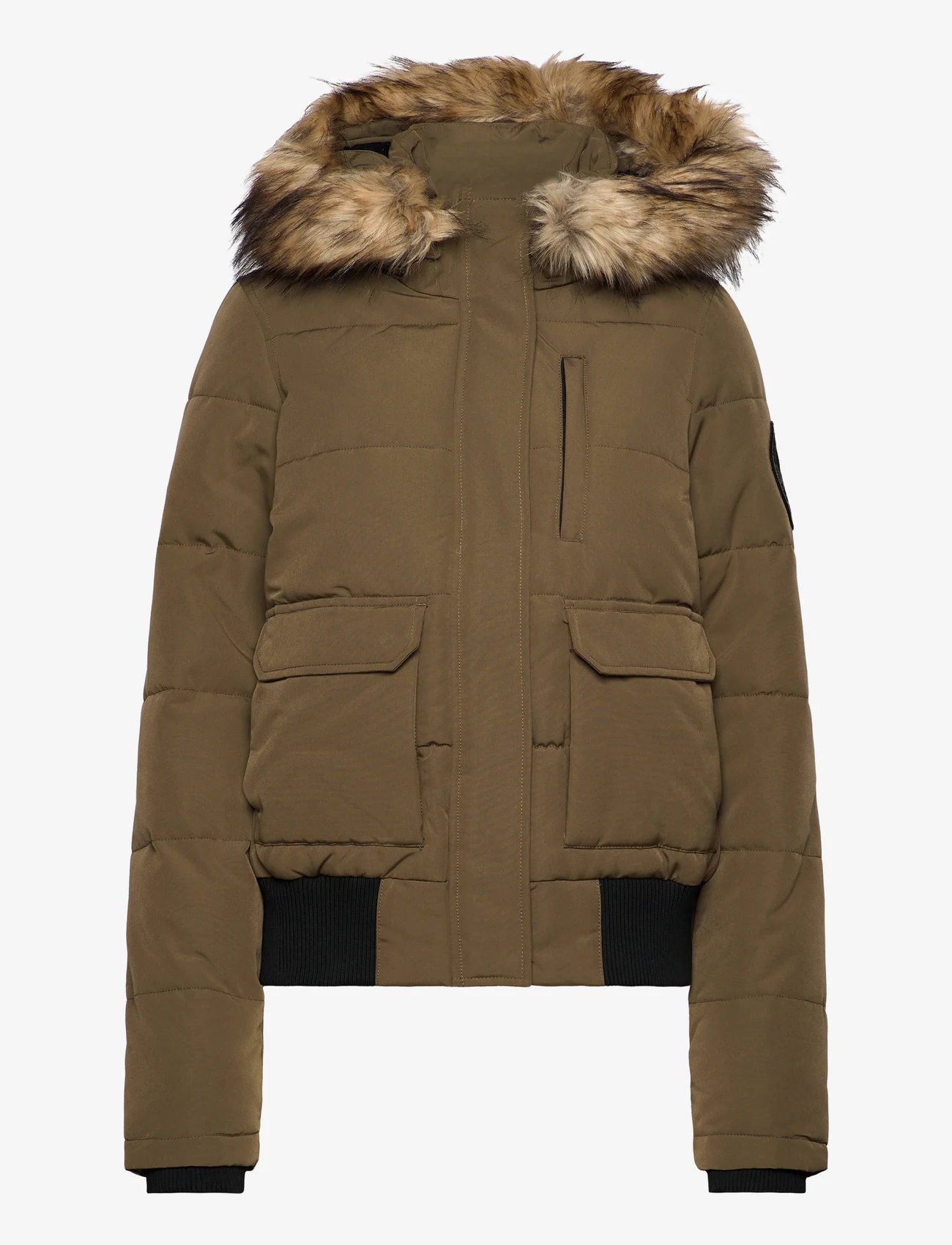 Superdry - EVEREST HOODED PUFFER BOMBER - spring jackets - military olive - 0