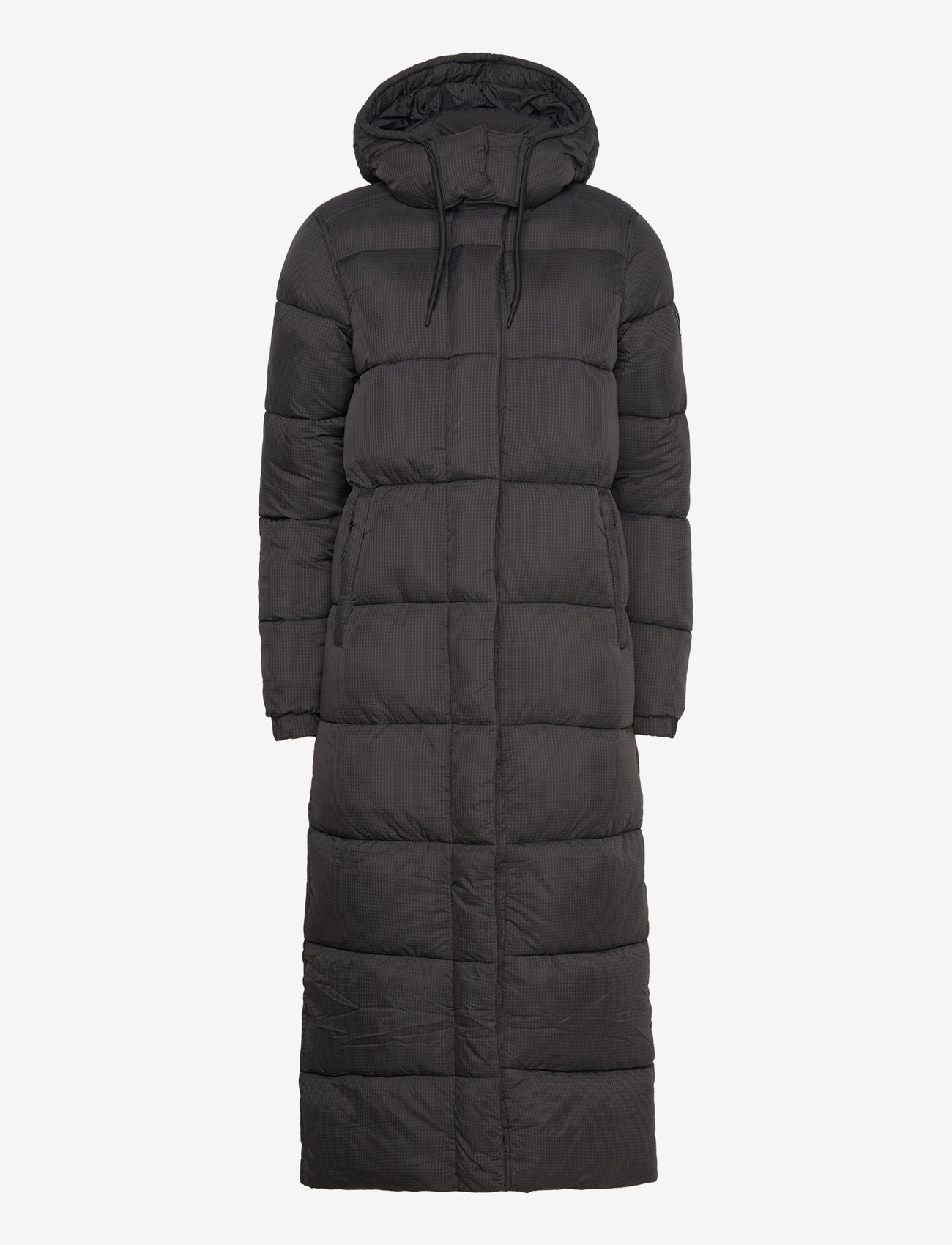 Superdry - RIPSTOP LONGLINE PUFFER JACKET - football black grid - 0