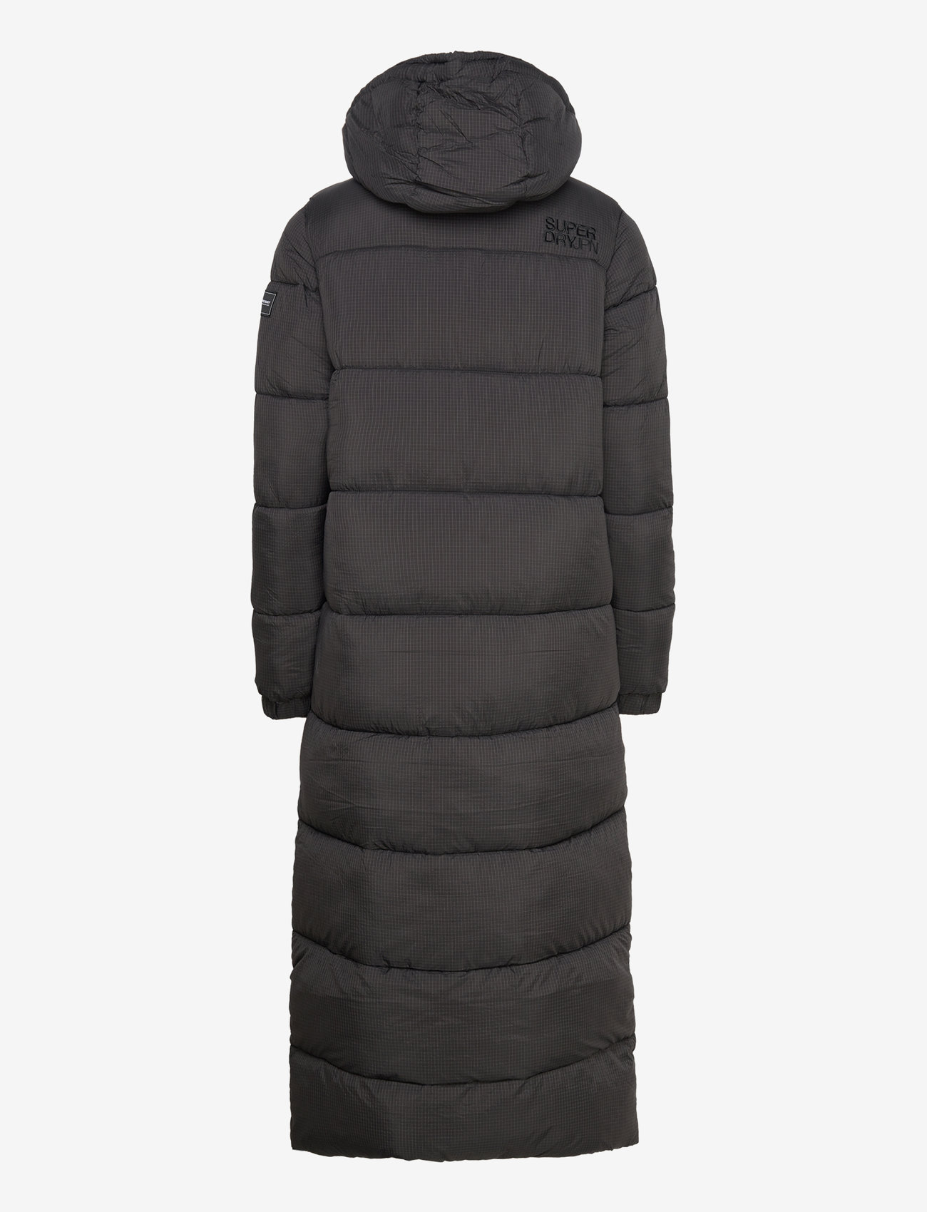 Superdry - RIPSTOP LONGLINE PUFFER JACKET - football black grid - 1