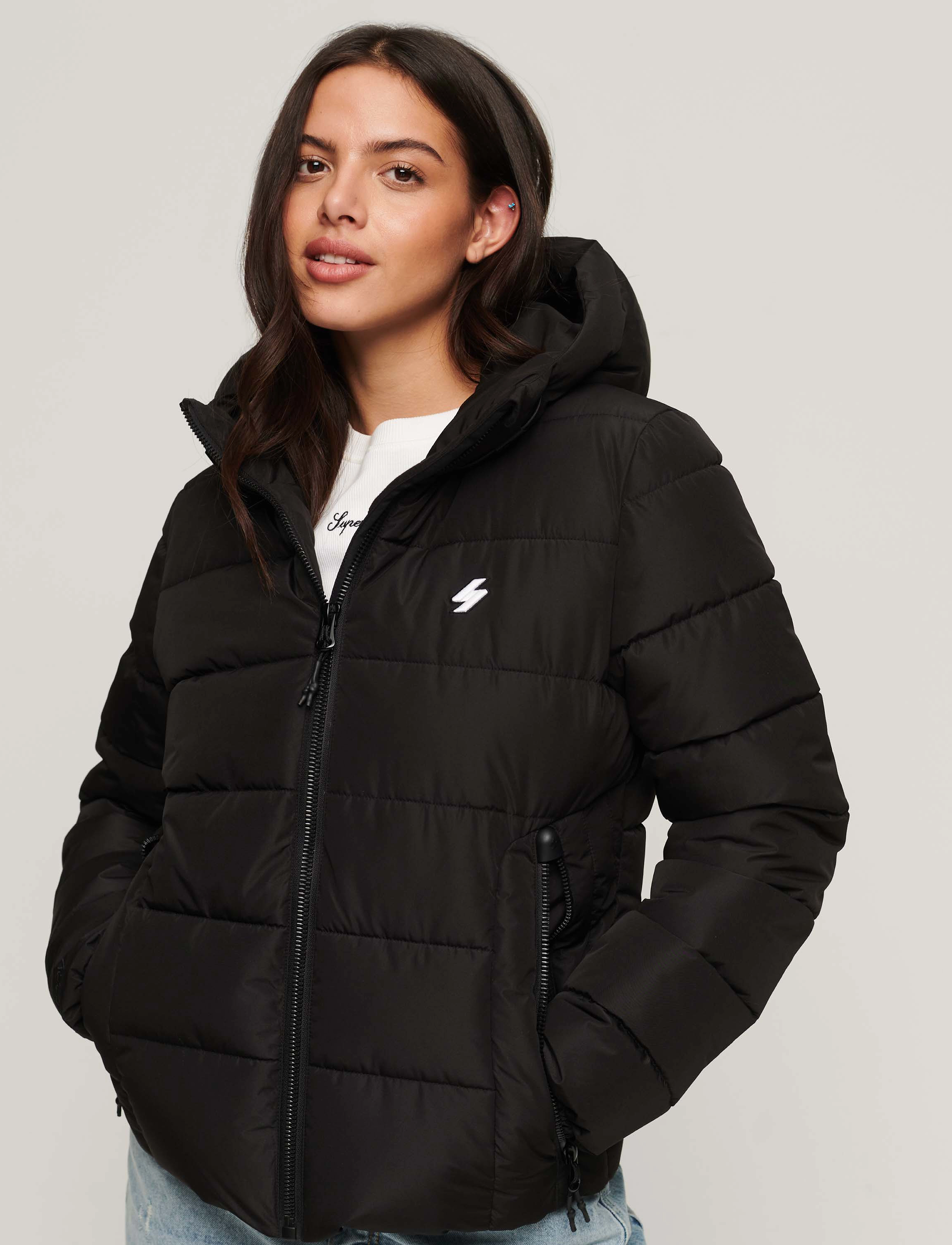 Superdry - HOODED SPIRIT SPORTS PUFFER - black - 2
