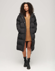 Superdry - LONGLINE HOODED PUFFER COAT - winter jackets - black - 5