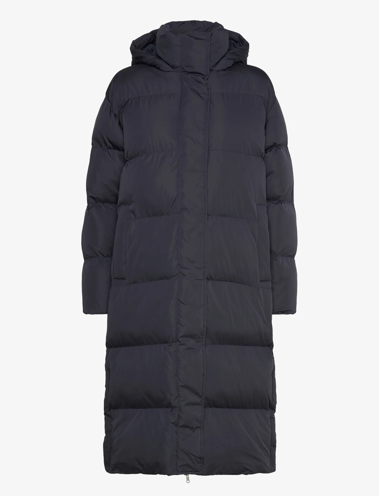 Superdry - LONGLINE HOODED PUFFER COAT - winter coats - eclipse navy - 0
