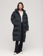 Superdry - LONGLINE HOODED PUFFER COAT - winter coats - eclipse navy - 7
