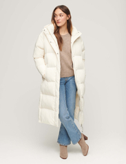 Superdry - LONGLINE HOODED PUFFER COAT - wintermäntel - off white - 6