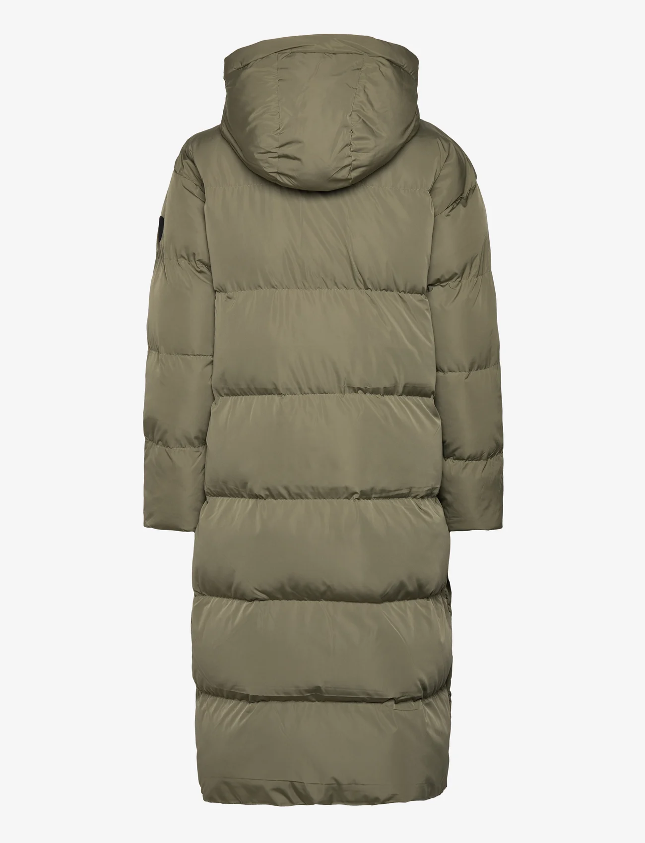 Superdry - LONGLINE HOODED PUFFER COAT - winter jackets - wild khaki - 1