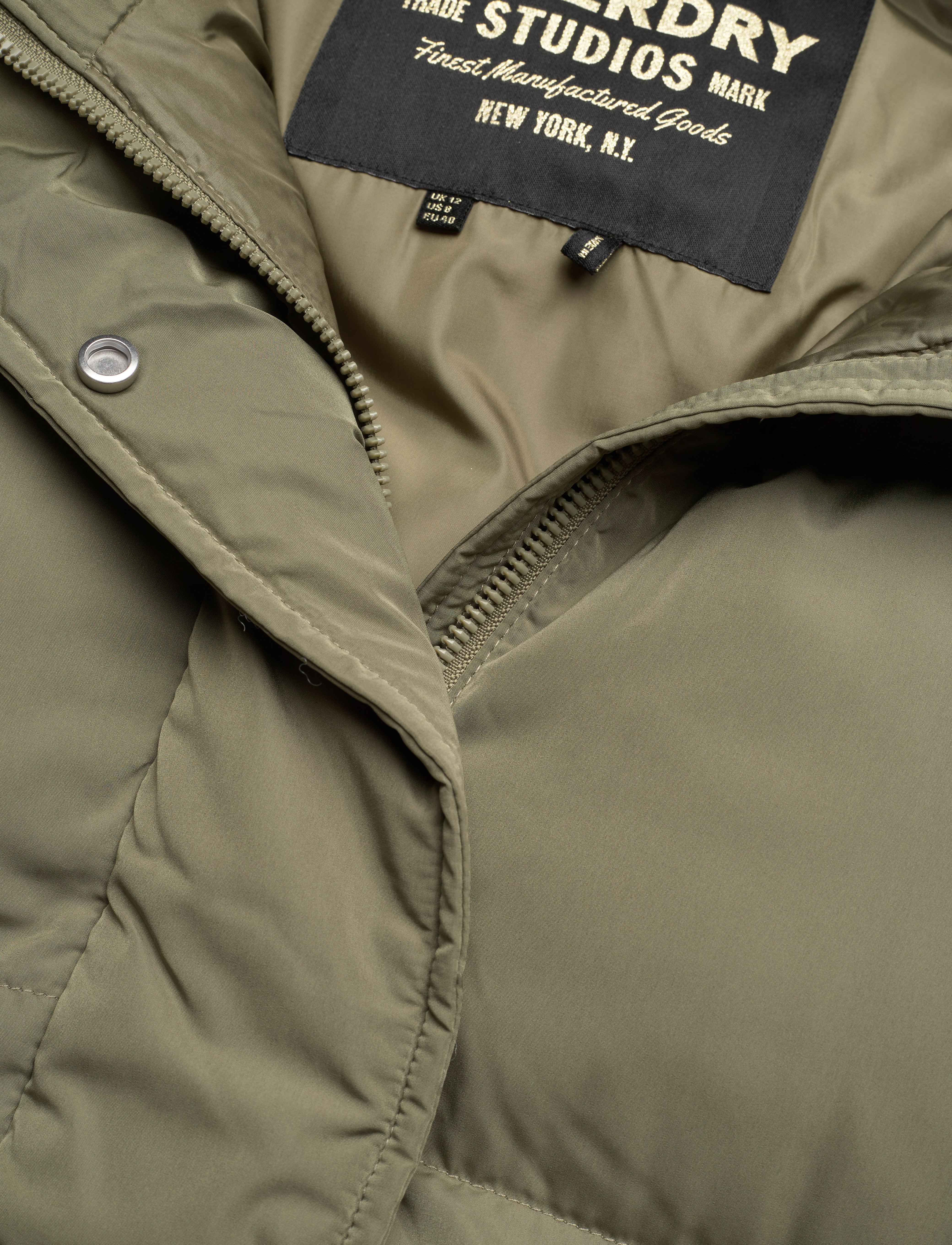 Superdry - LONGLINE HOODED PUFFER COAT - wild khaki - 4