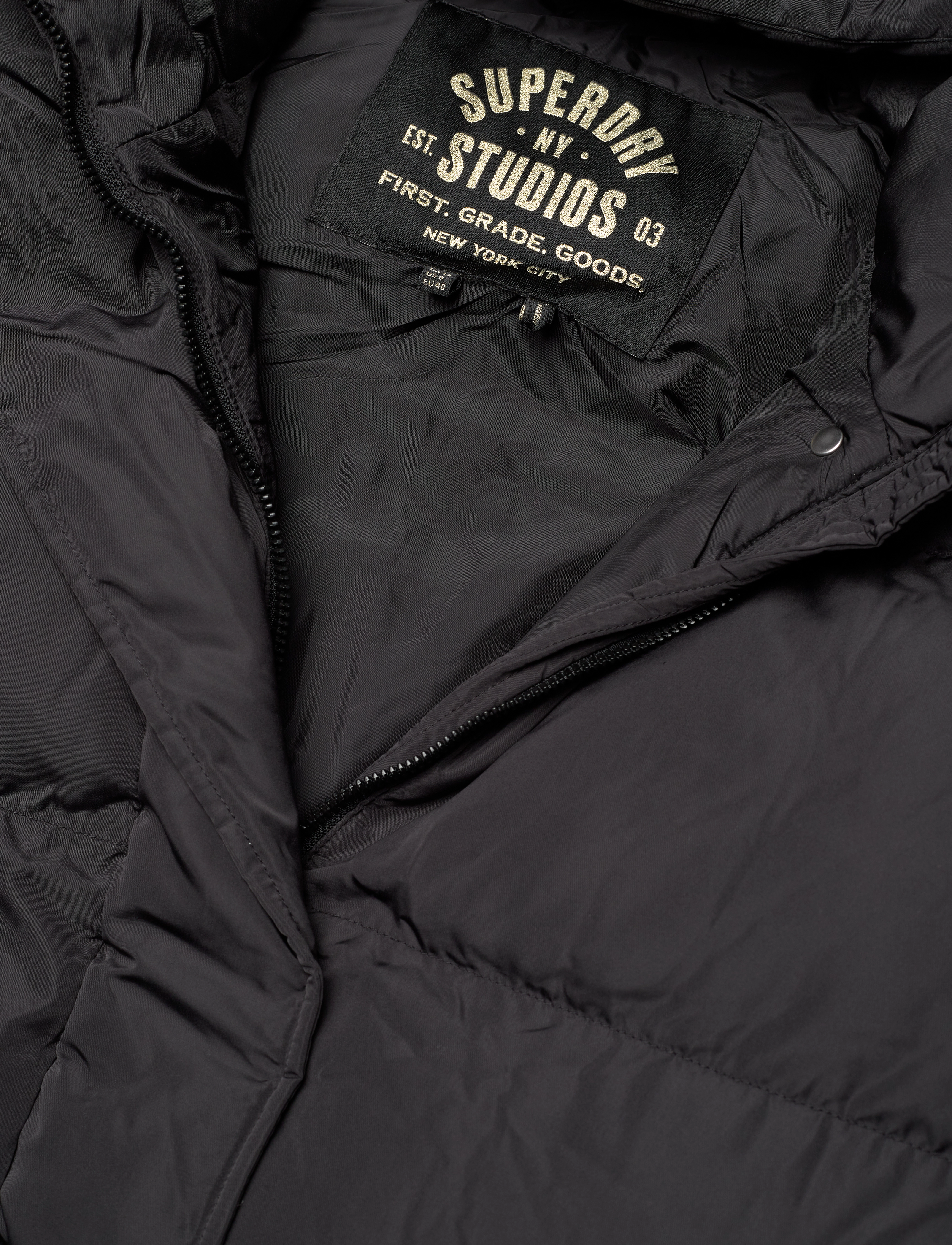 Superdry - MAXI HOODED PUFFER COAT - black - 4