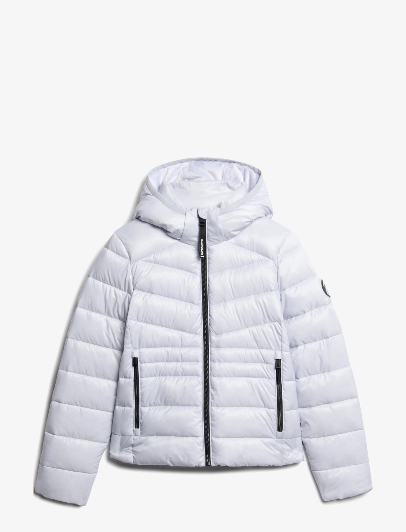 Superdry HOODED FUJI QUILT PADDED JKT - Tøj - ICED PURPLE / cream