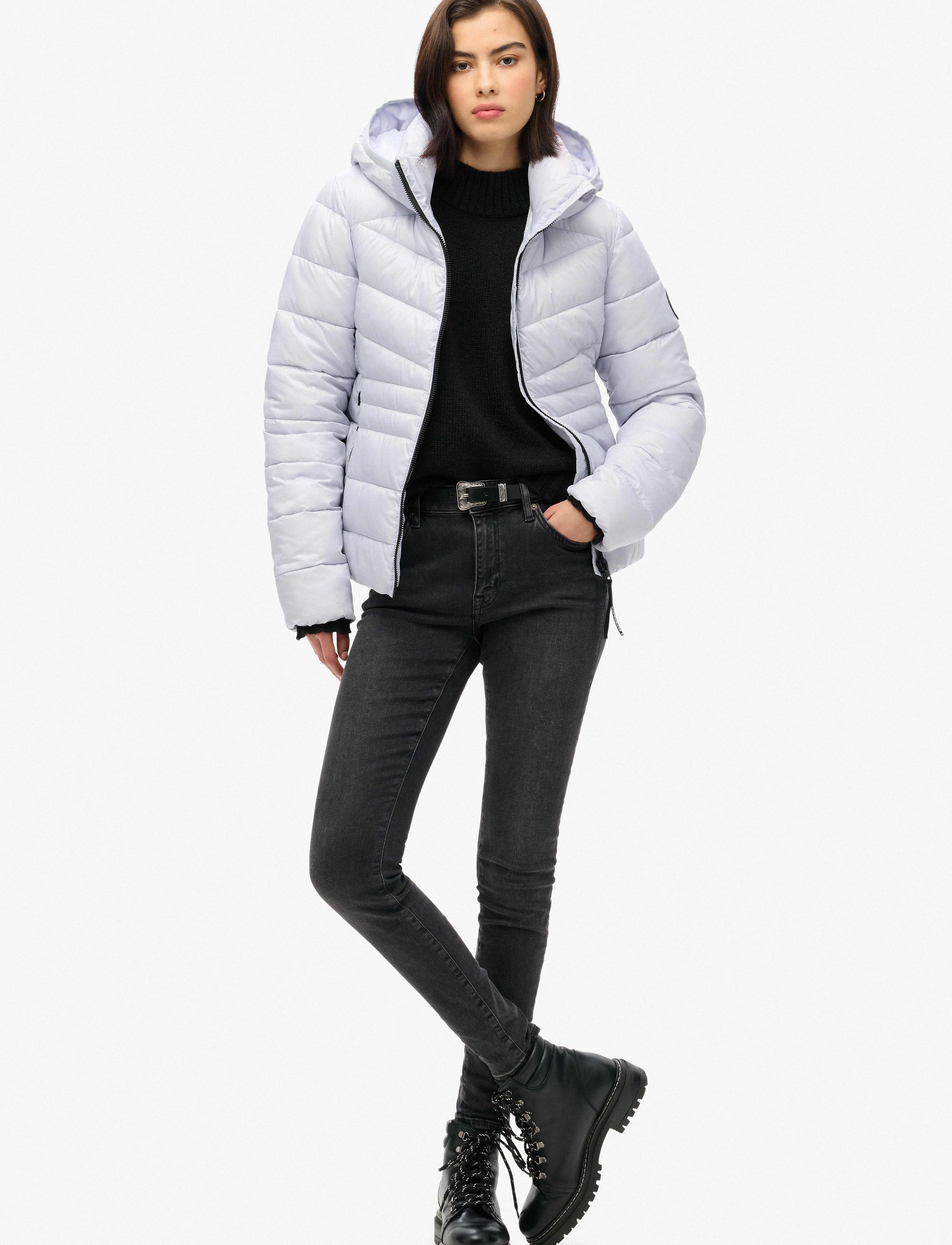 Superdry - HOODED FUJI QUILT PADDED JKT - ytterkläder - iced purple - 2