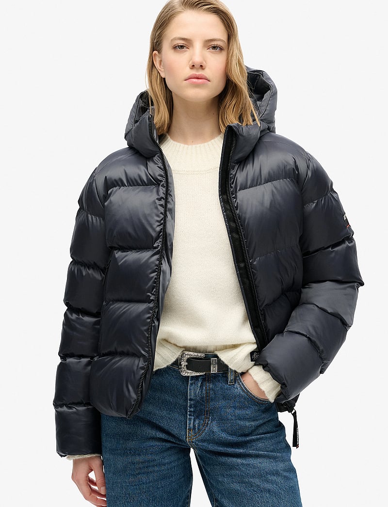 Superdry - HOODED LUXE SPORTS PUFFER - ebony sheen - 0