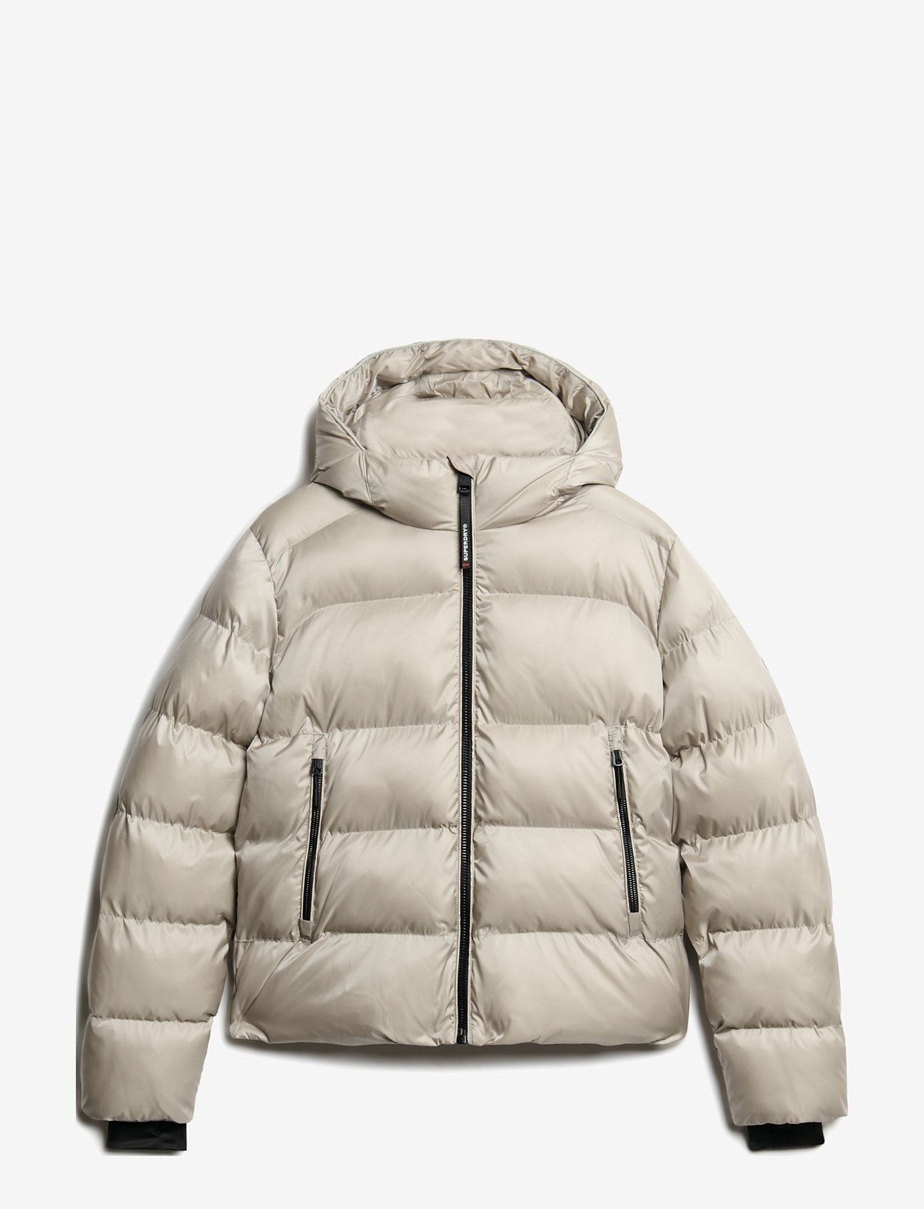 Superdry - HOODED LUXE SPORTS PUFFER - dunjakker - oyster cream sheen - 1