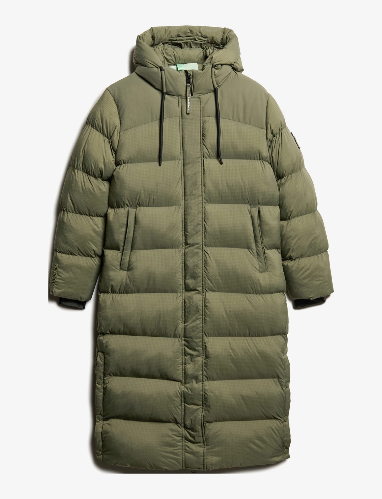 SUPERDRY Ripstop Longline Puffer Jacke Khaki - XS - Damen