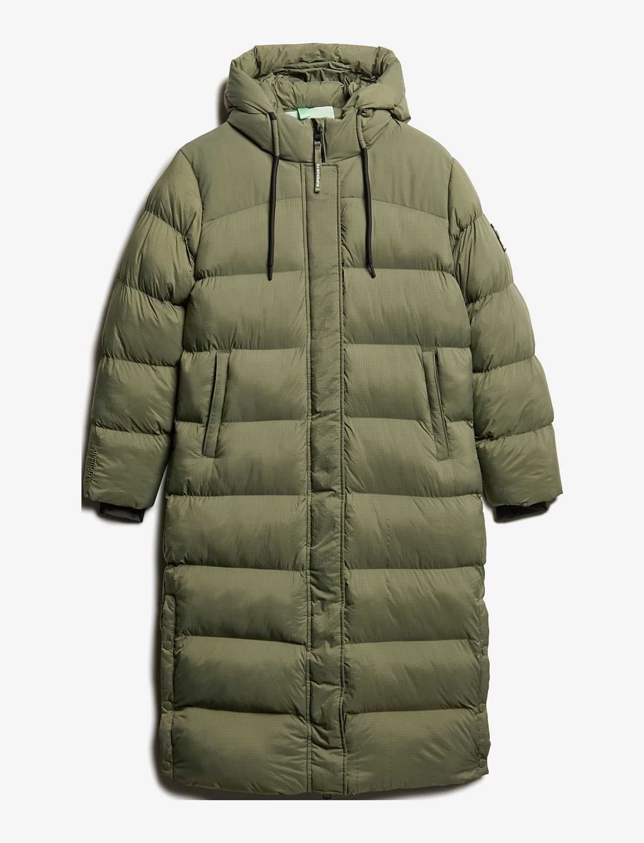 Superdry - RIPSTOP LONGLINE PUFFER JACKET - winter jacket - dusty olive green grid - 0