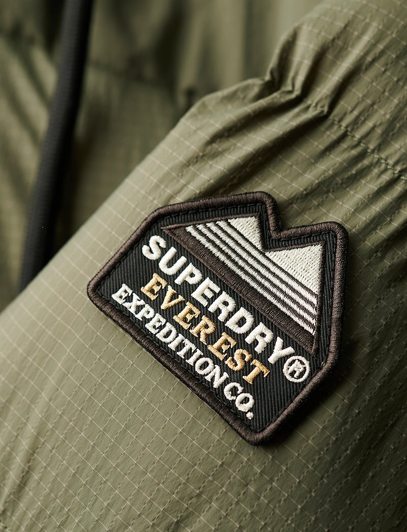 Superdry - RIPSTOP LONGLINE PUFFER JACKET - dunfrakker - dusty olive green grid - 4