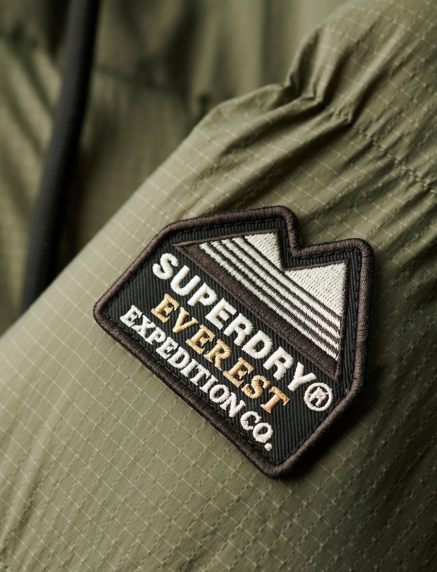 Superdry - RIPSTOP LONGLINE PUFFER JACKET - winterjacken - dusty olive green grid - 4