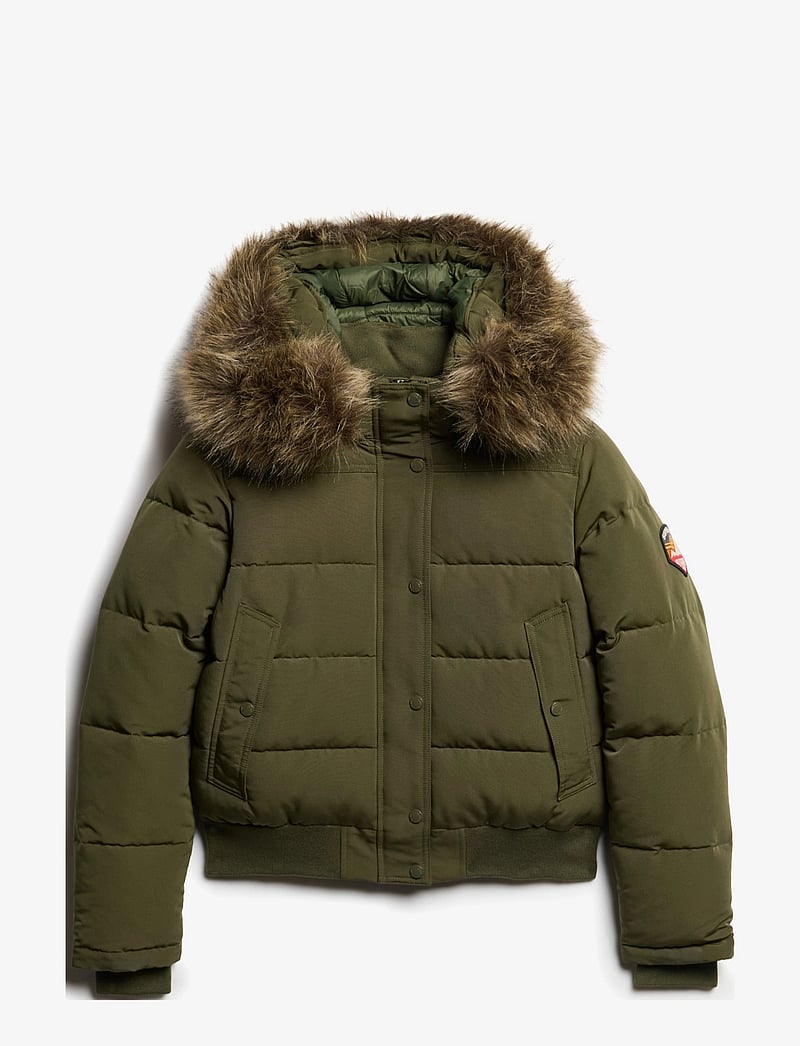 Superdry - EVEREST HOODED BOMBER JKT - talvejoped - army khaki - 1