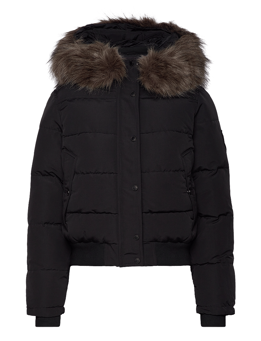 Superdry - EVEREST HOODED BOMBER JKT - vinterjakker - black - 1