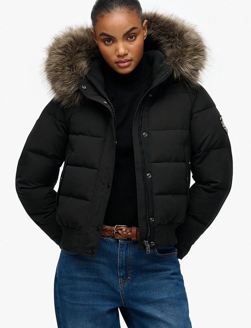 Superdry - EVEREST HOODED BOMBER JKT - winterjacken - black - 5