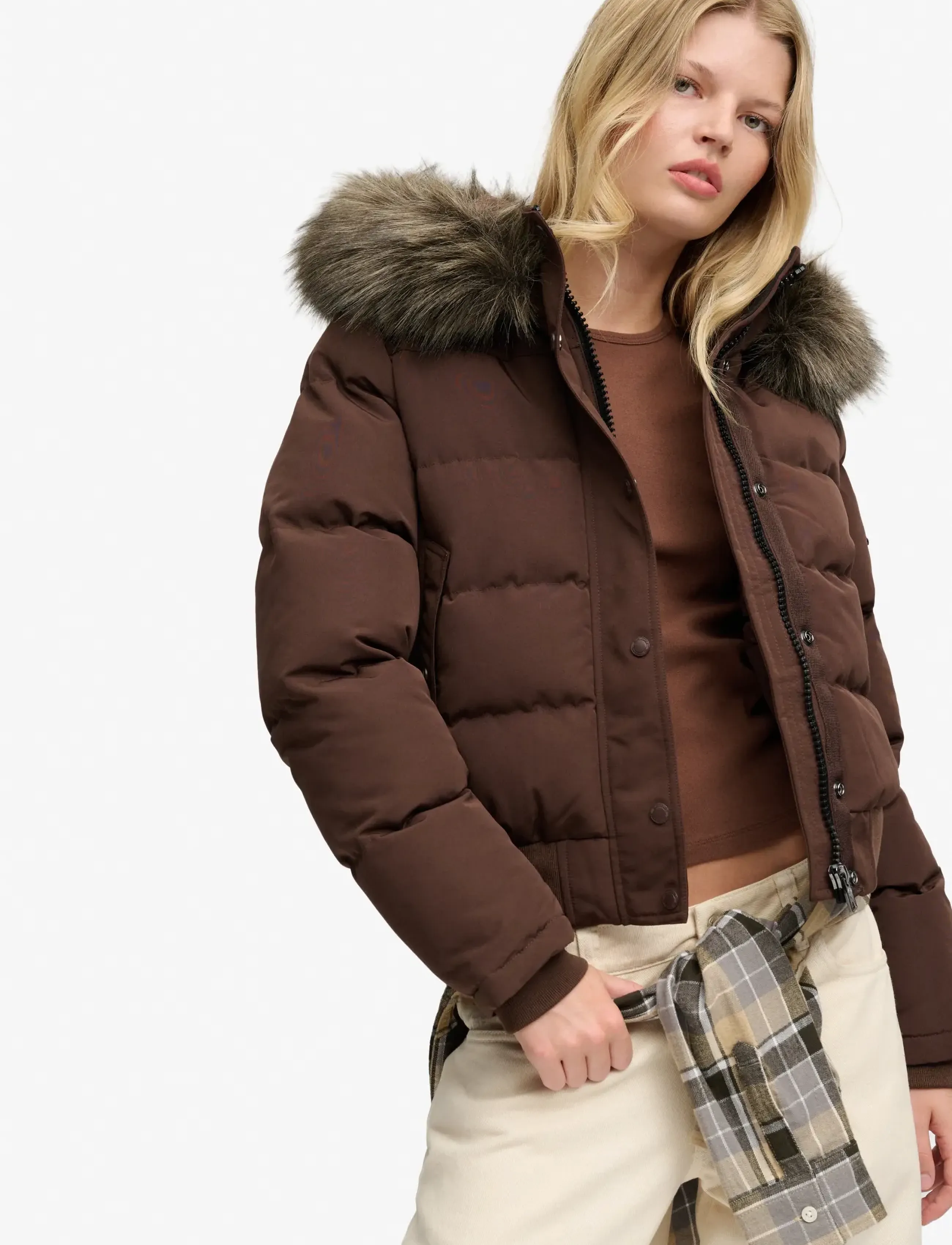 Superdry - EVEREST HOODED BOMBER JKT - vinterjakker - coffee bean brown - 4