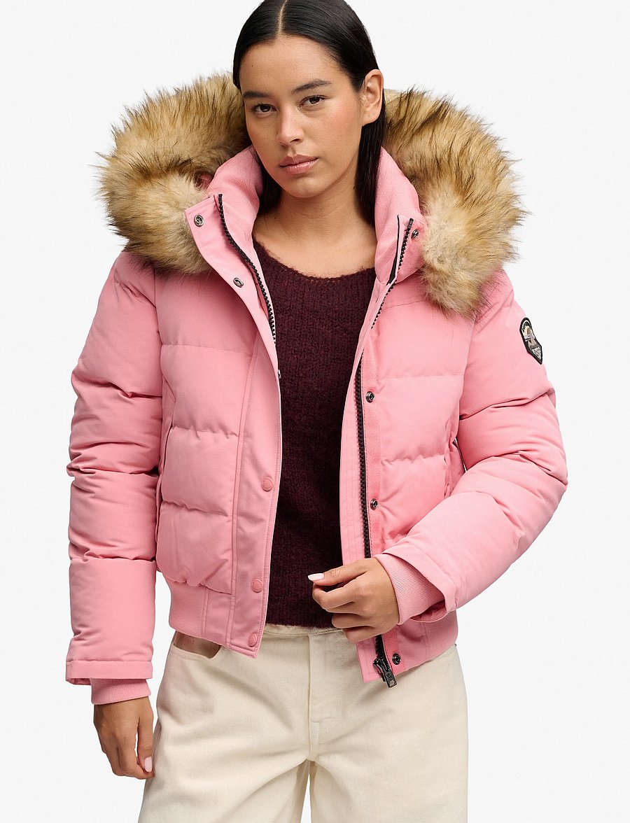 Superdry - EVEREST HOODED BOMBER JKT - winterjacken - smoke rose - 0
