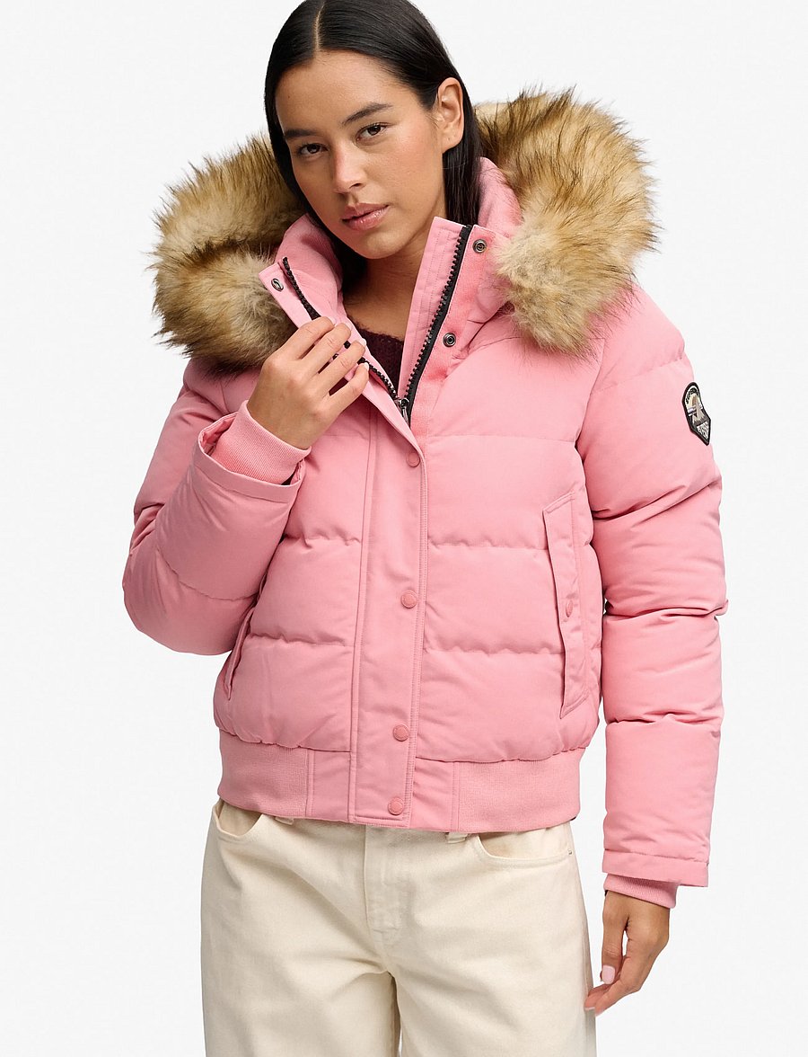 Superdry - EVEREST HOODED BOMBER JKT - winterjacken - smoke rose - 3