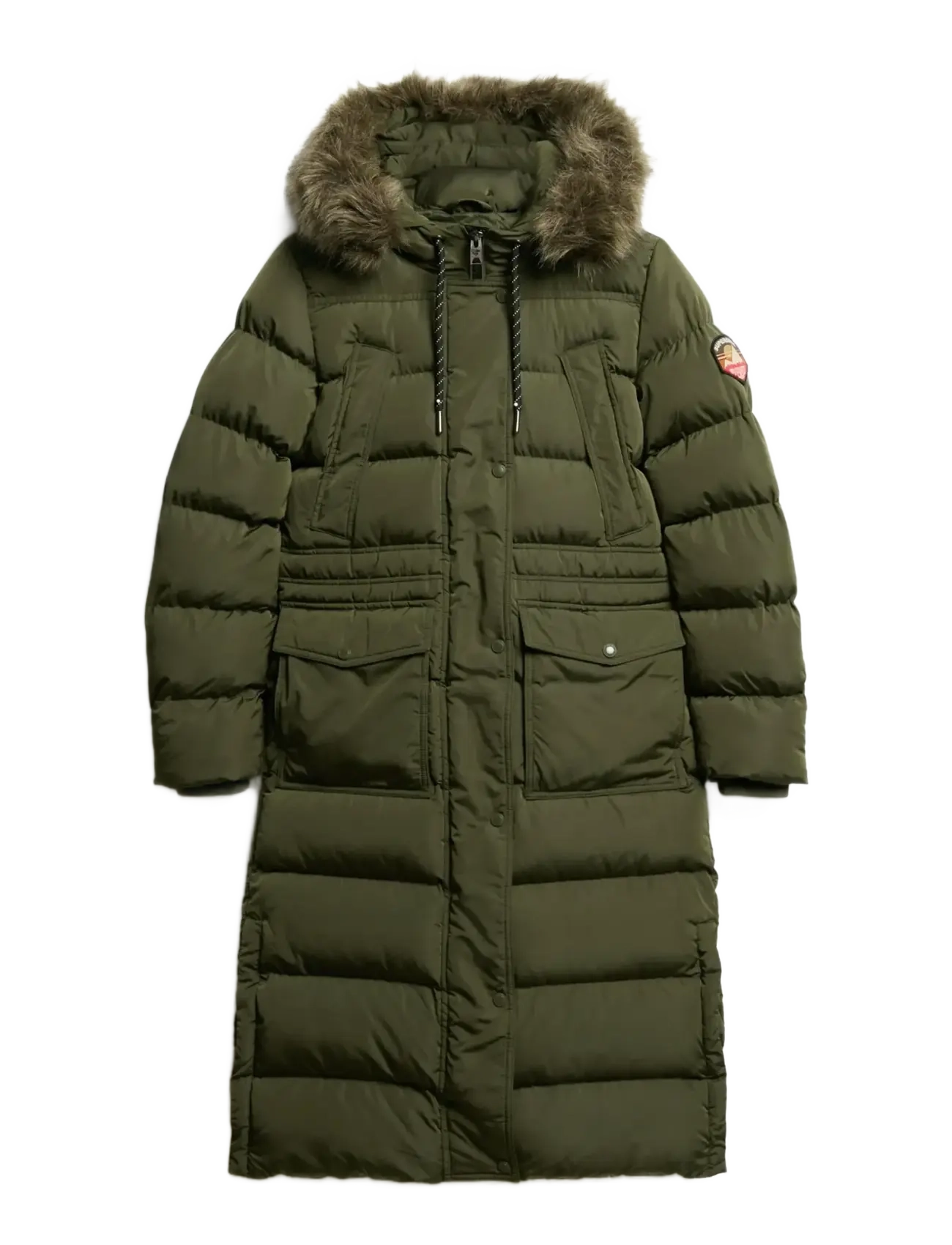 Superdry - EVEREST FAUX FUR LONGLINE JKT - winterjacken - army khaki - 1