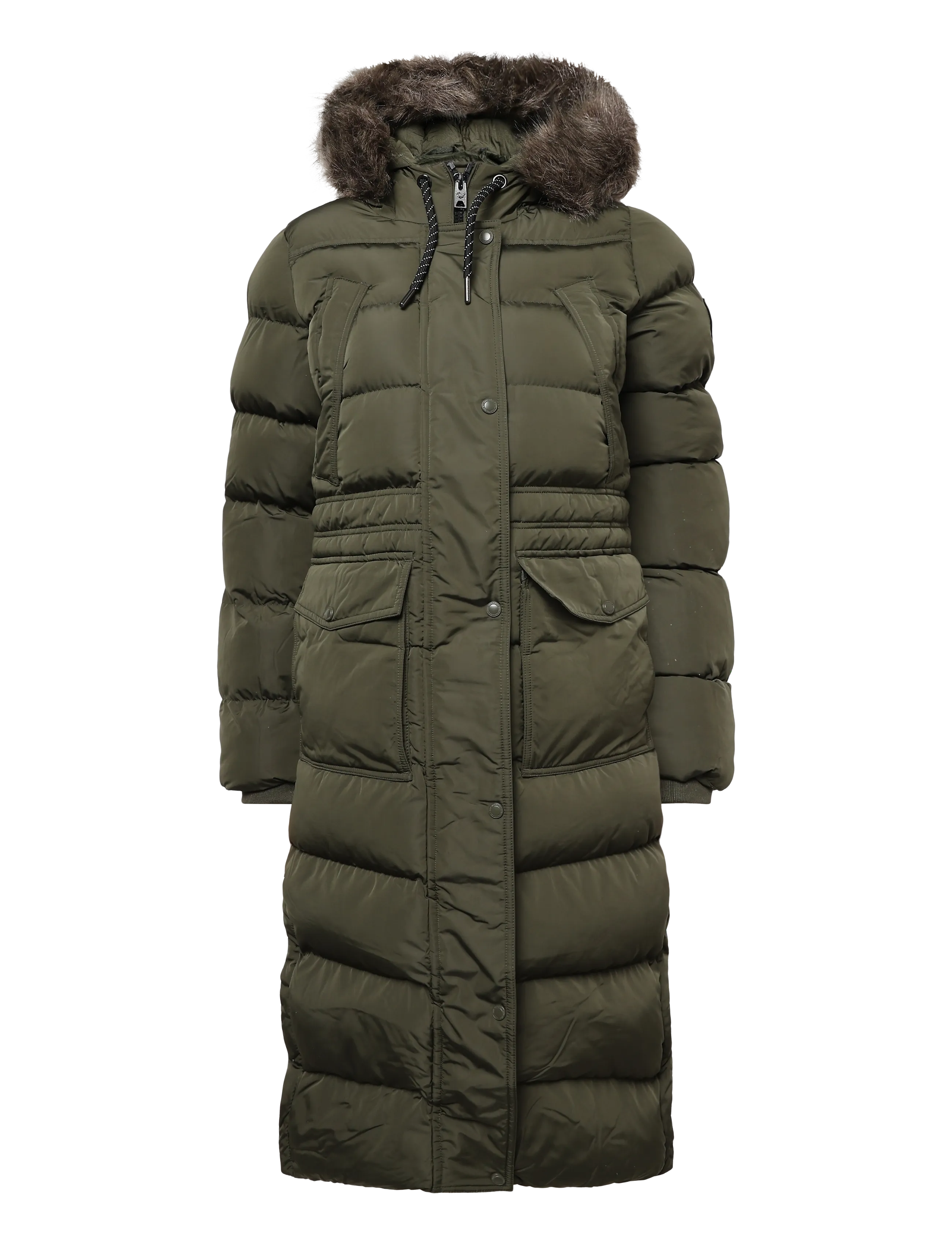 Superdry EVEREST FAUX FUR LONGLINE JKT - Vinterkappor - ARMY KHAKI / khaki/green
