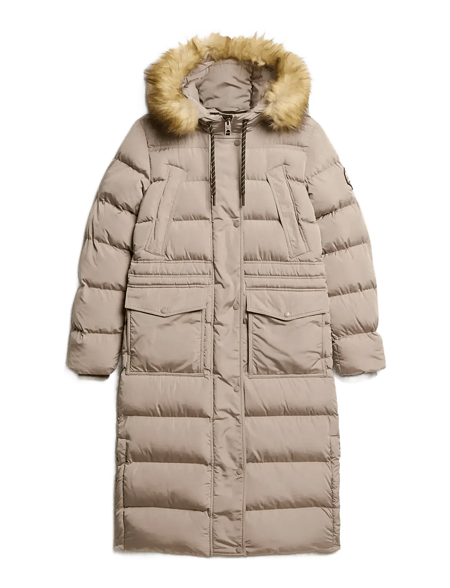 Superdry - EVEREST FAUX FUR LONGLINE JKT - deep beige - 1