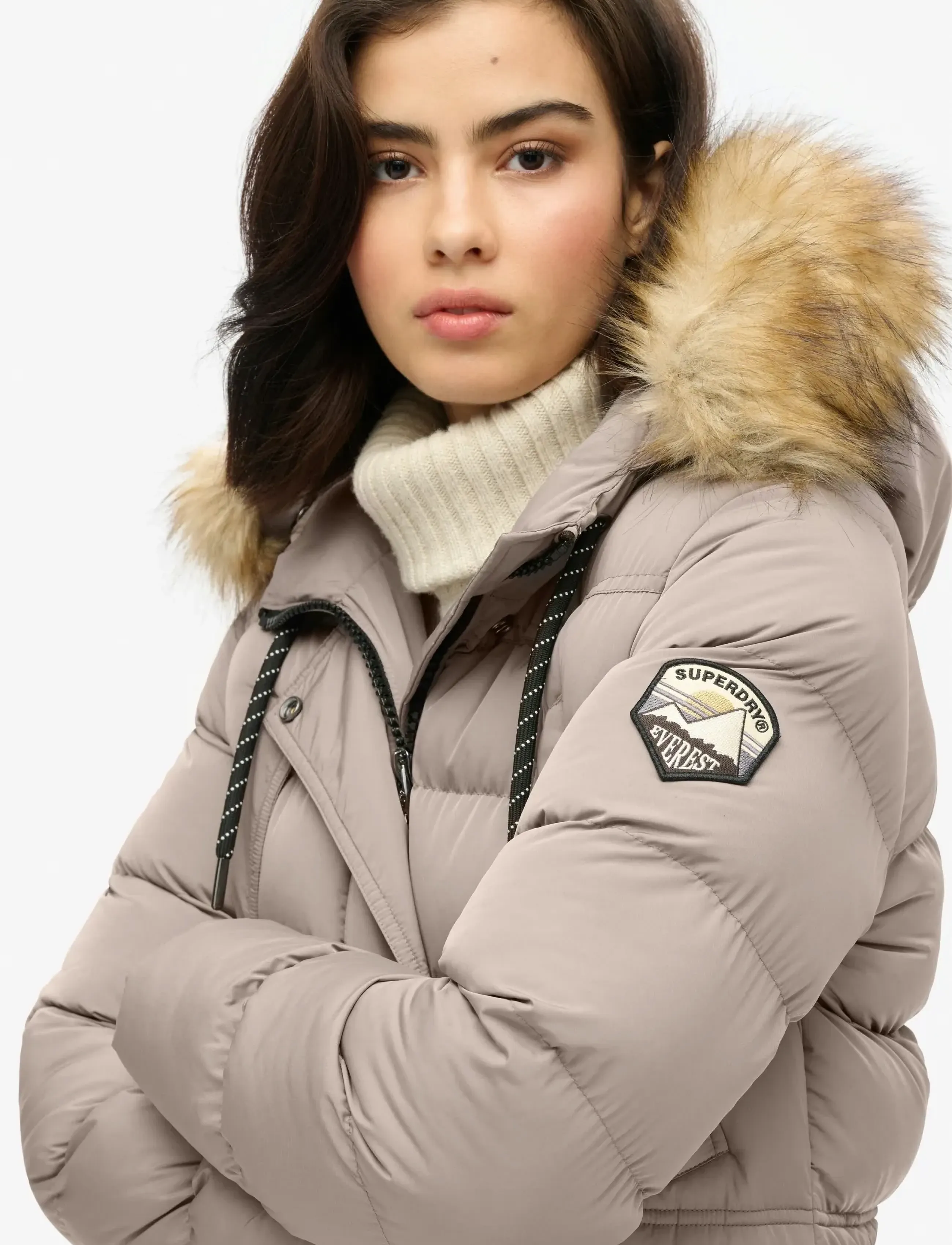 Superdry - EVEREST FAUX FUR LONGLINE JKT - deep beige - 3